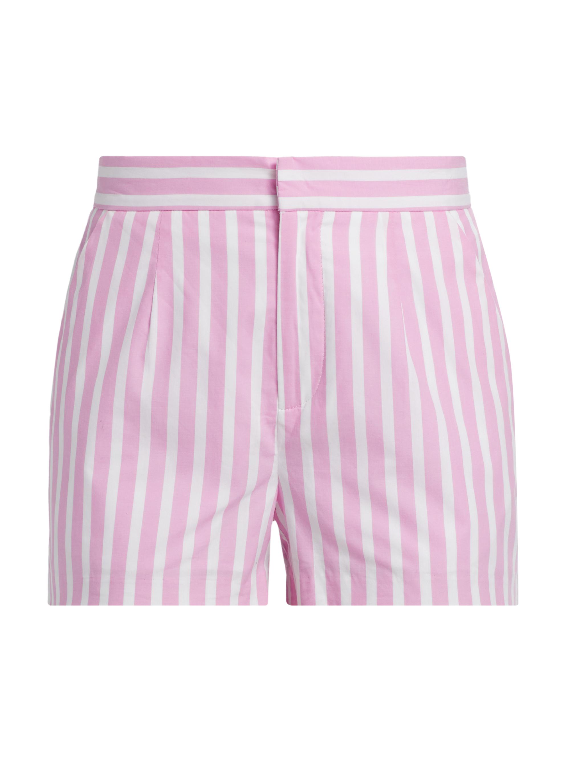 Generation Love Women's Theo Wide-Stripe Cotton Shorts - White Pink Stripe