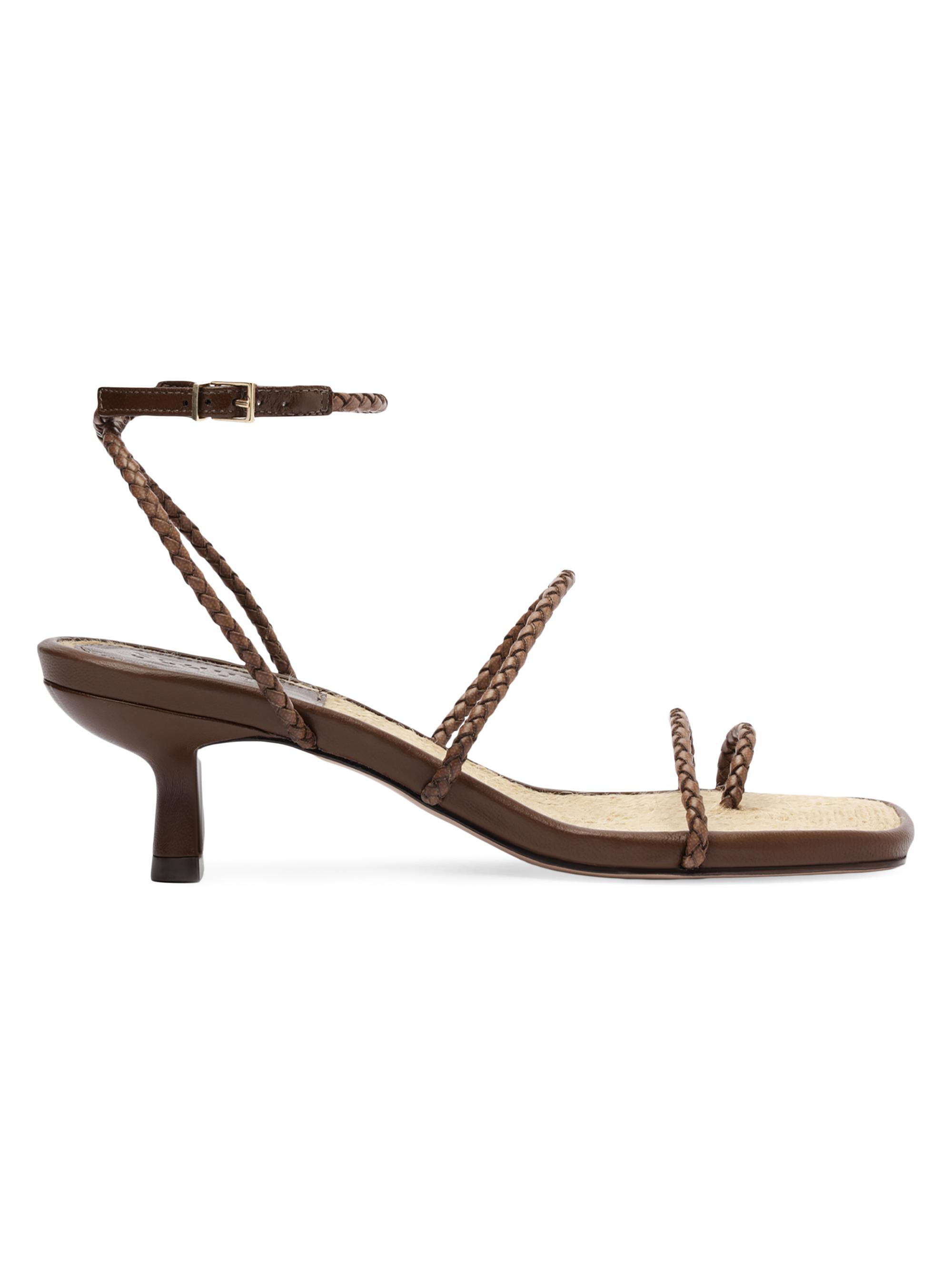 Schutz Women's Kaya Straw Leather 75MM Mid Sandals - Off White