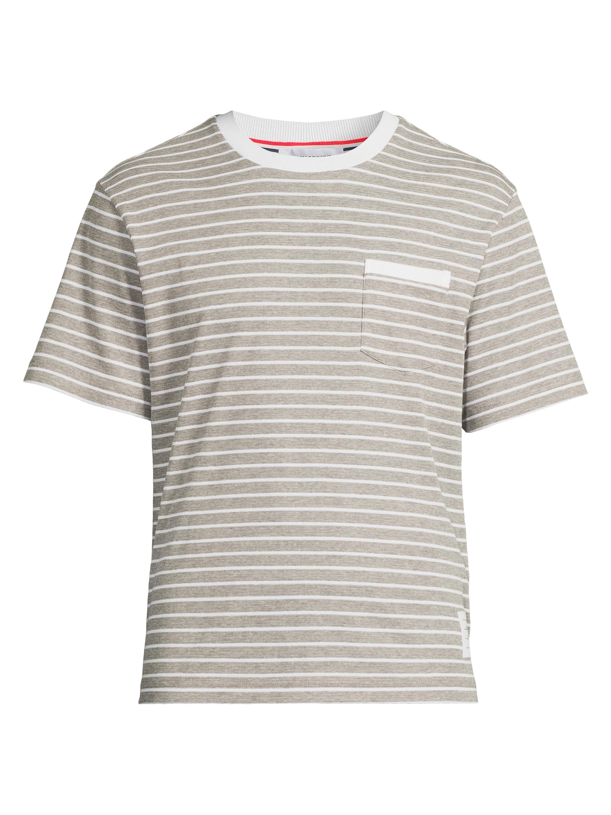 Thom Browne Men's Summer Weight Milano Pocket T-Shirt - Medium Grey White