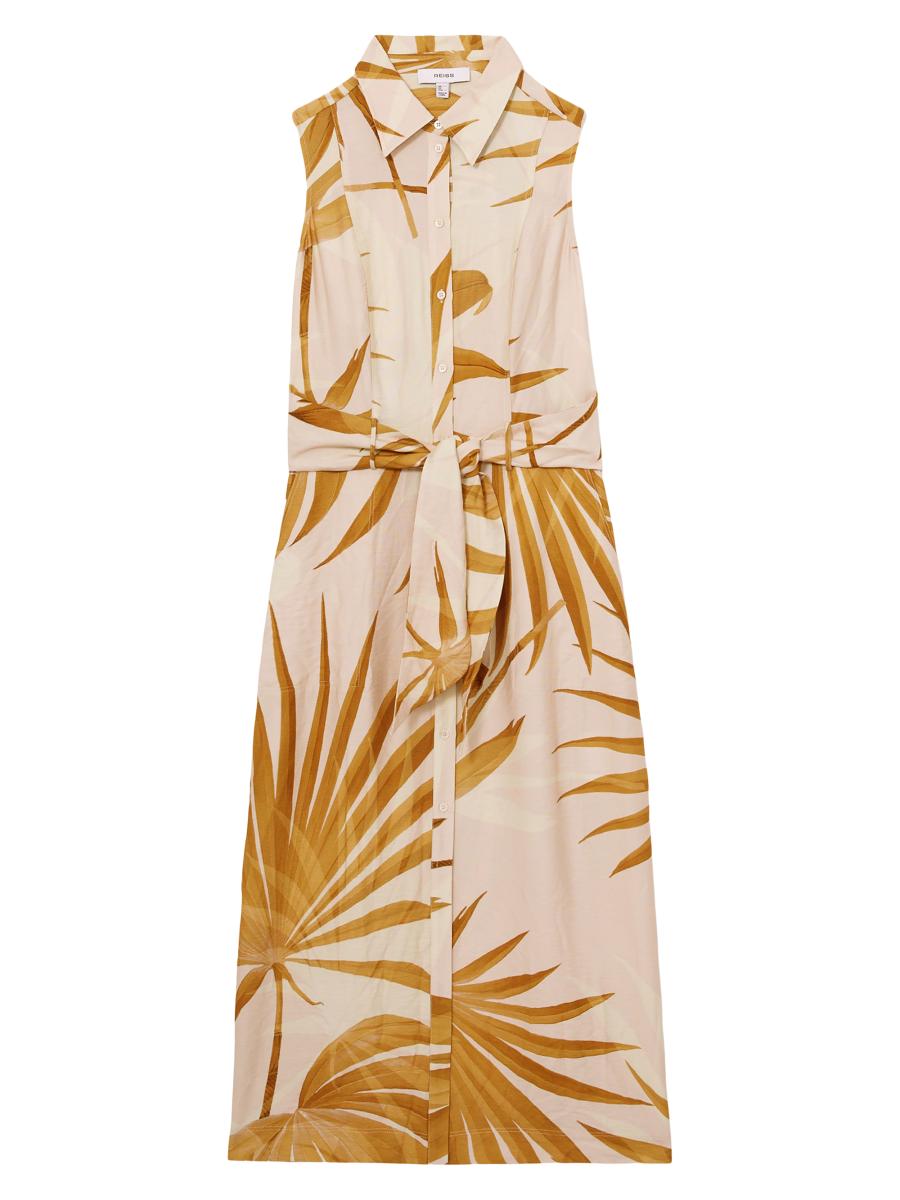 【海外限定】REISSワンピース☆Morgan Palm-Print Sleeveless Sh Reiss Morgan Palm Print Shirtdress | Saks Fifth Avenue
