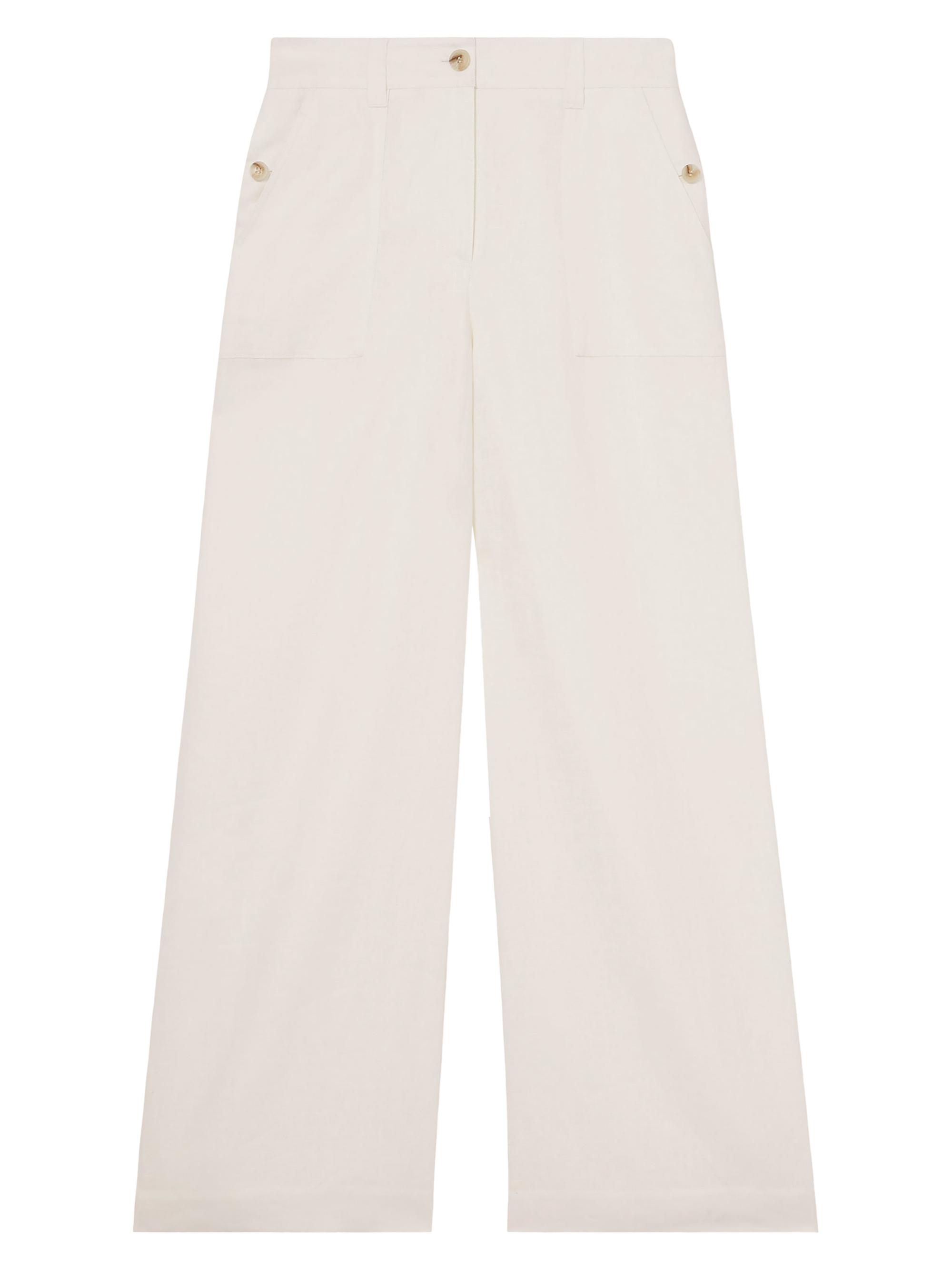 Reiss Women's Ashby Linen Wide-Leg Trousers - White