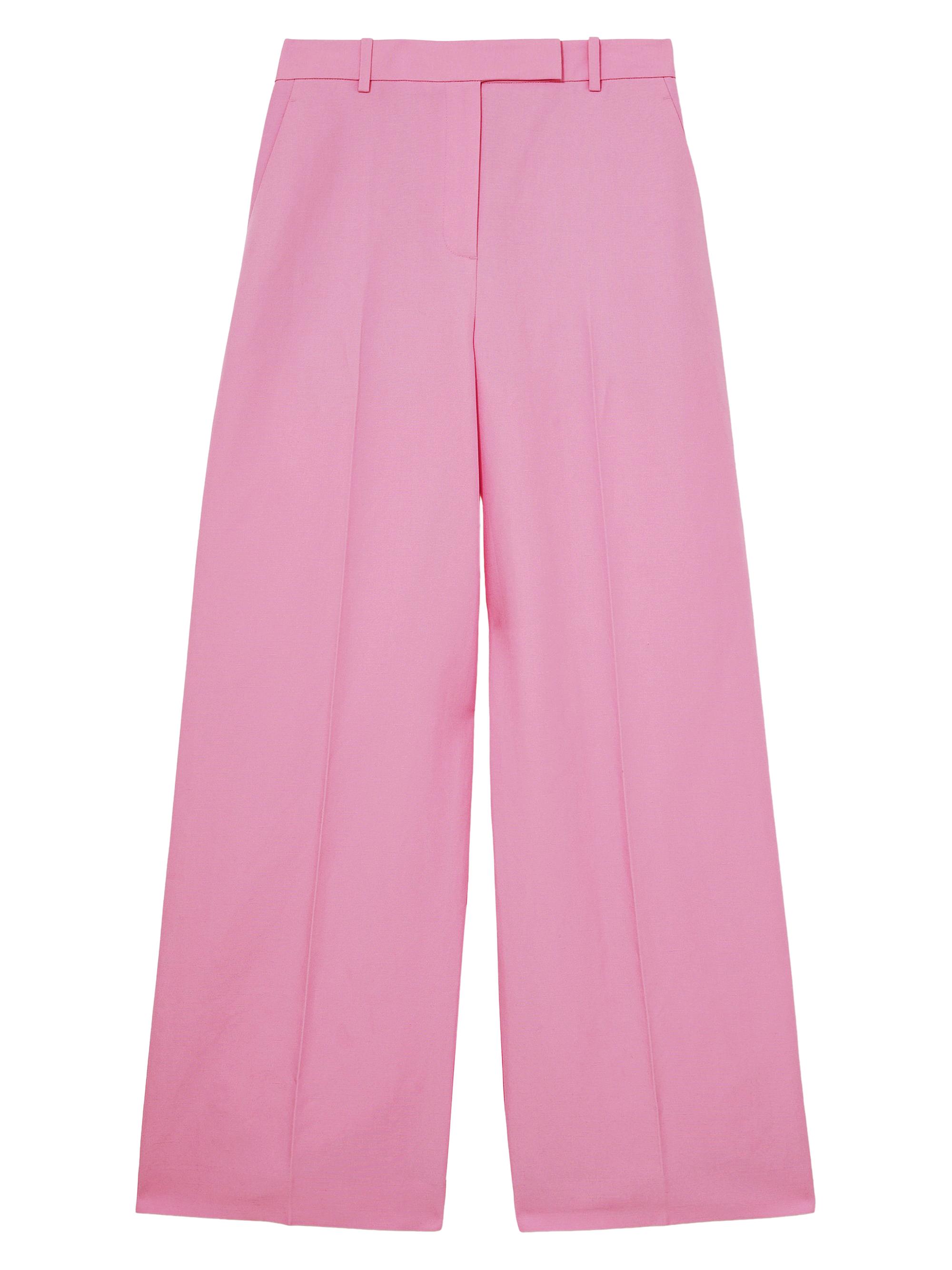 Reiss Women's Raine Wide-Leg Trousers - Pink