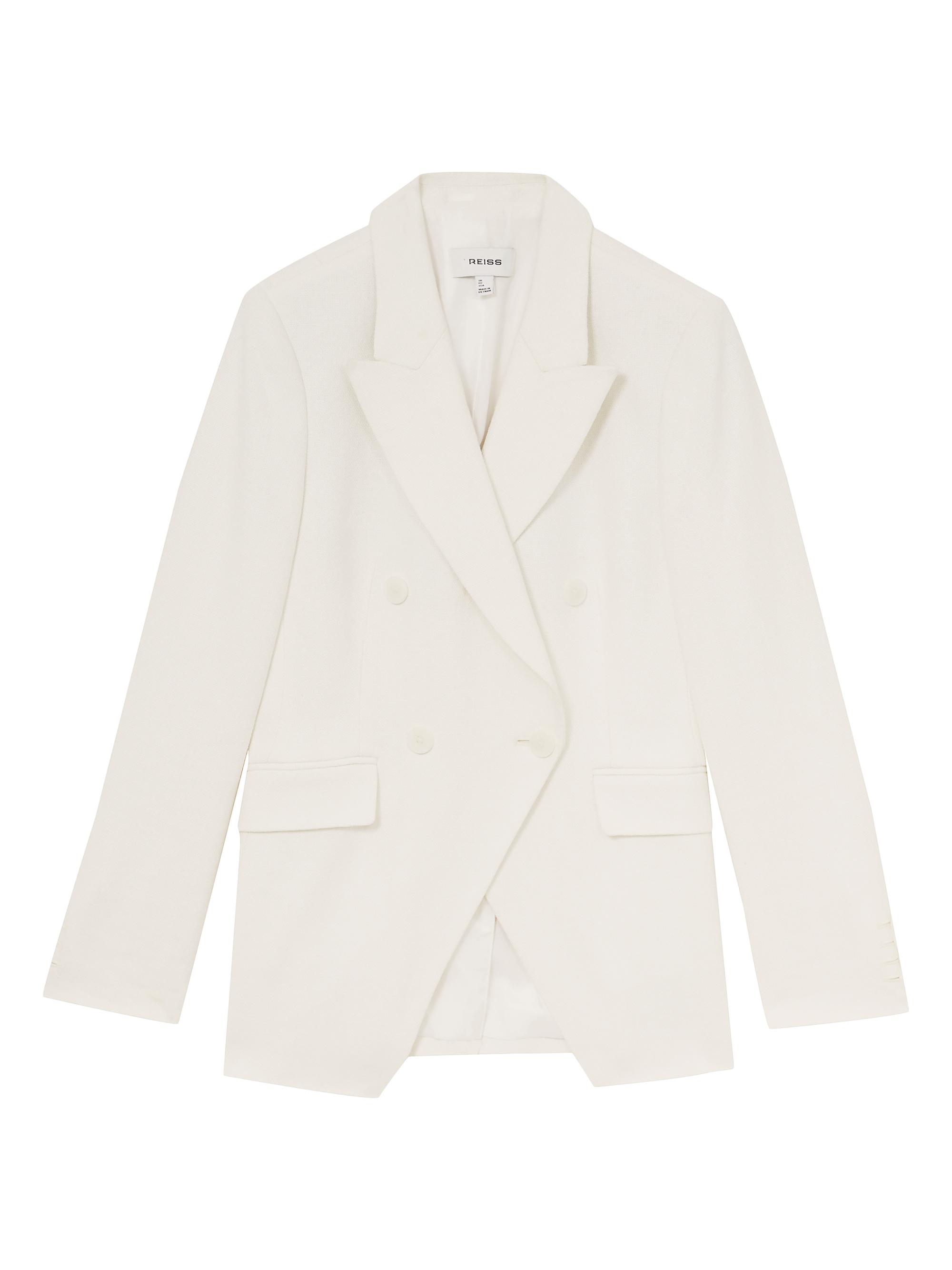 Reiss Women's Devon Double-Breasted Blazer - White