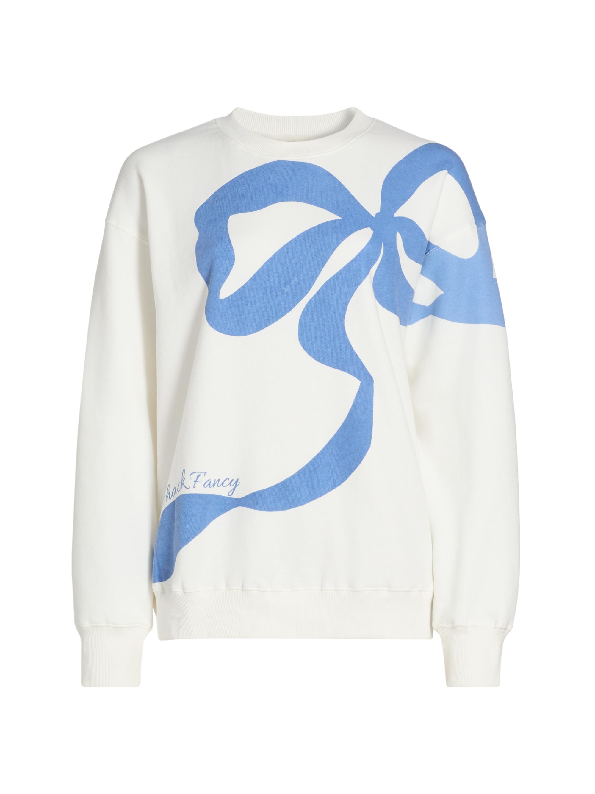 LoveShackFancy Women's  x Visit Savannah Palo Bow Sweatshirt - Sea Salt