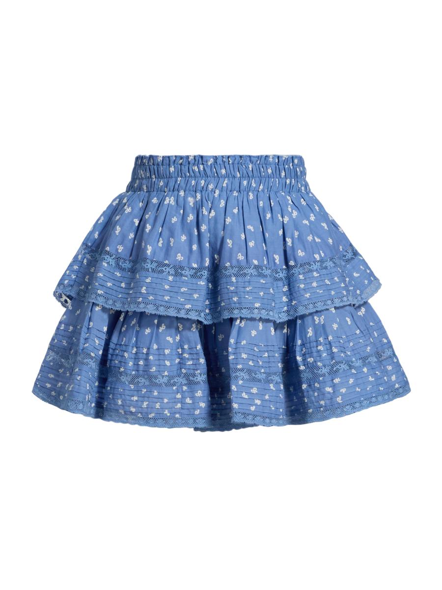 Loveshackfancy Women's  X Visit Savannah Ruffle Bow Printed Miniskirt