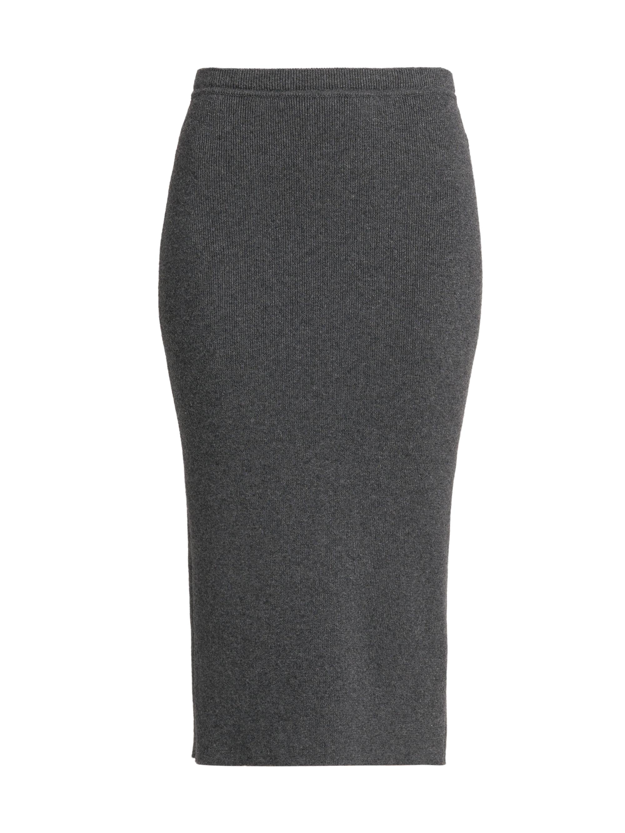TOM FORD Women's Rib-Knit Cashmere-Cotton Pencil Skirt - Dark Grey Melange