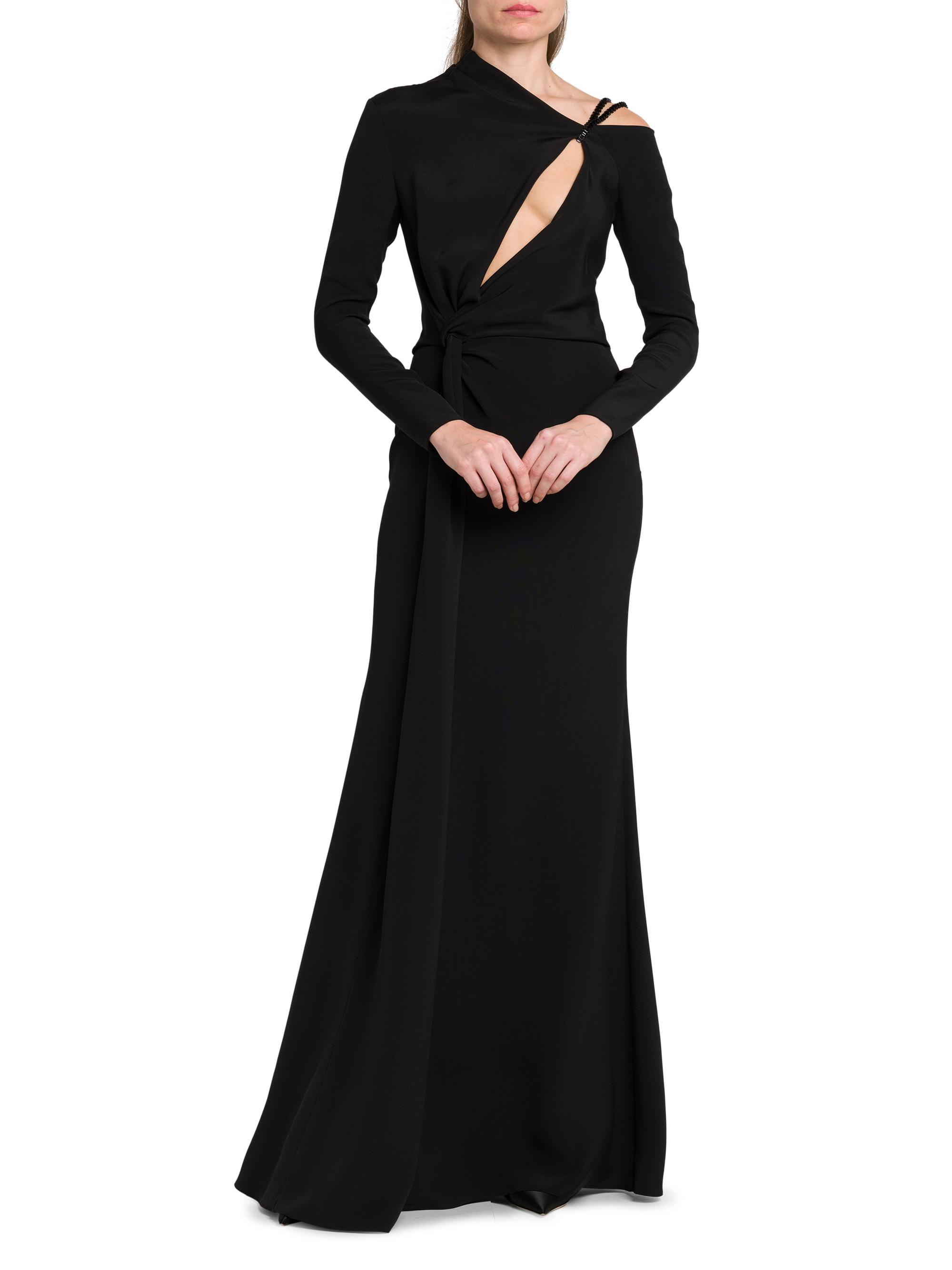 TOM FORD Silk Embellished-Strap Surplice Gown | Saks Fifth Avenue
