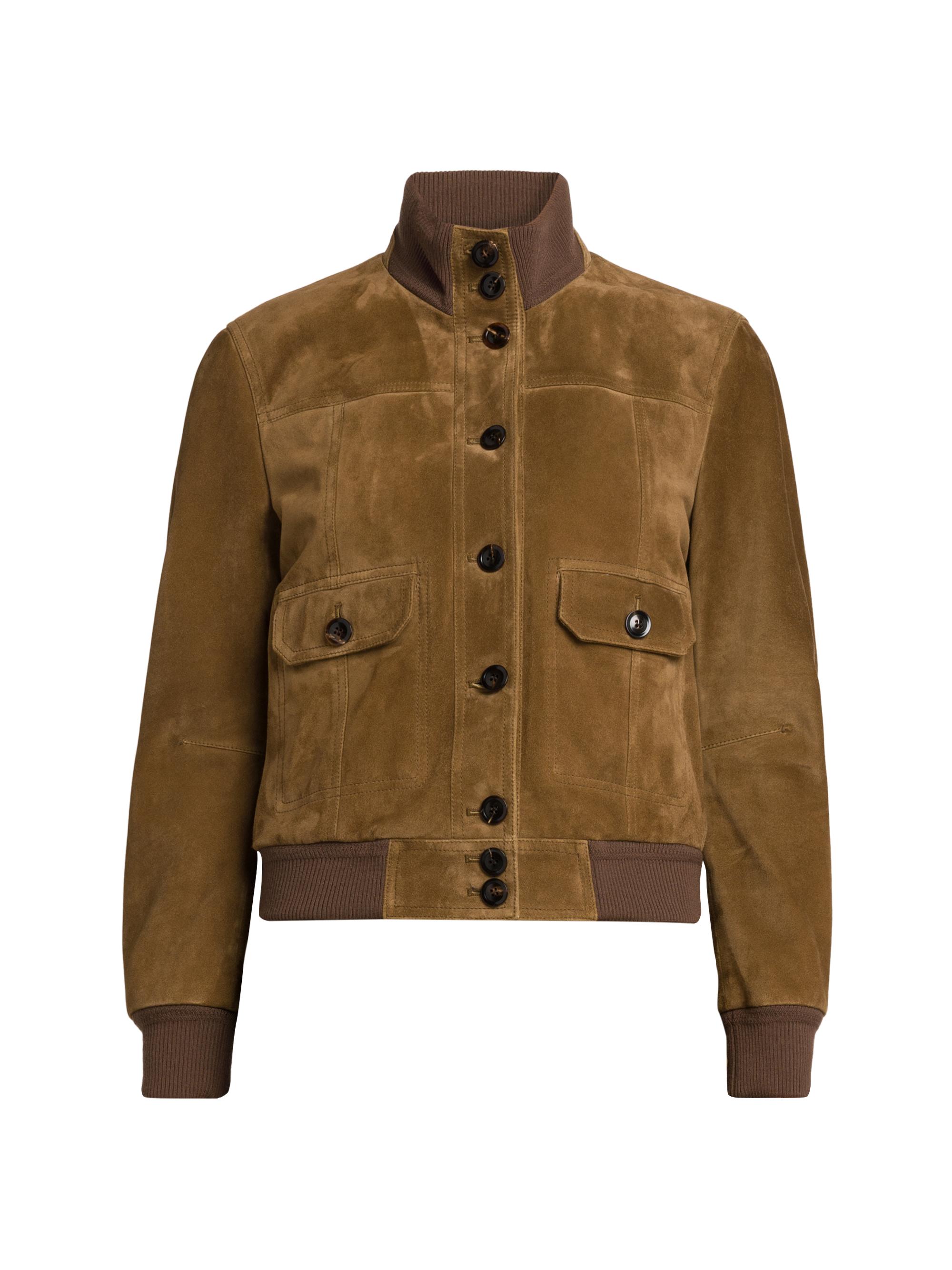 TOM FORD Women's Soft Suede Bomber Jacket - Pecan