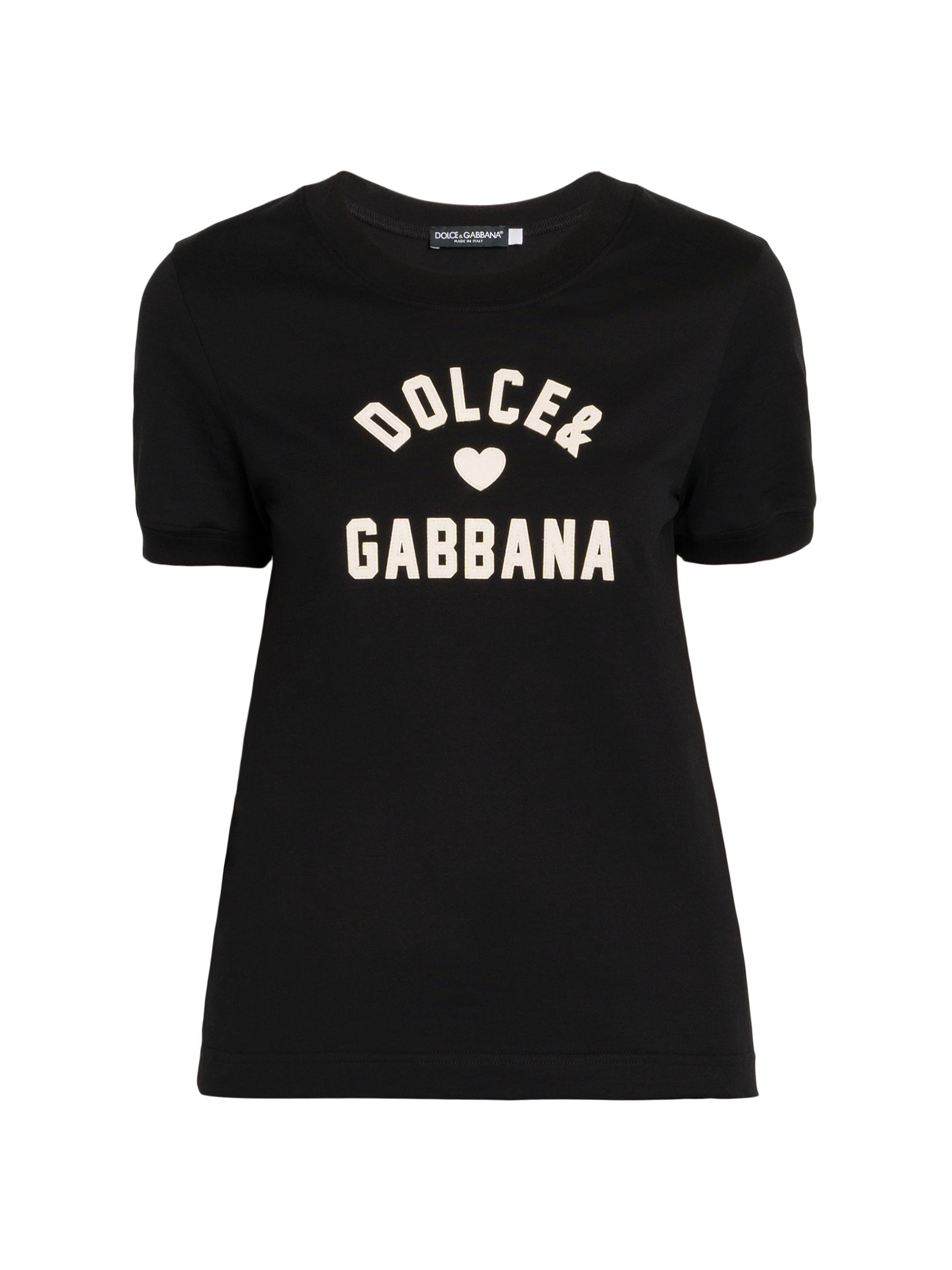 Dolce & Gabbana Women's Italian Tailoring Logo Cotton T-Shirt - Nero