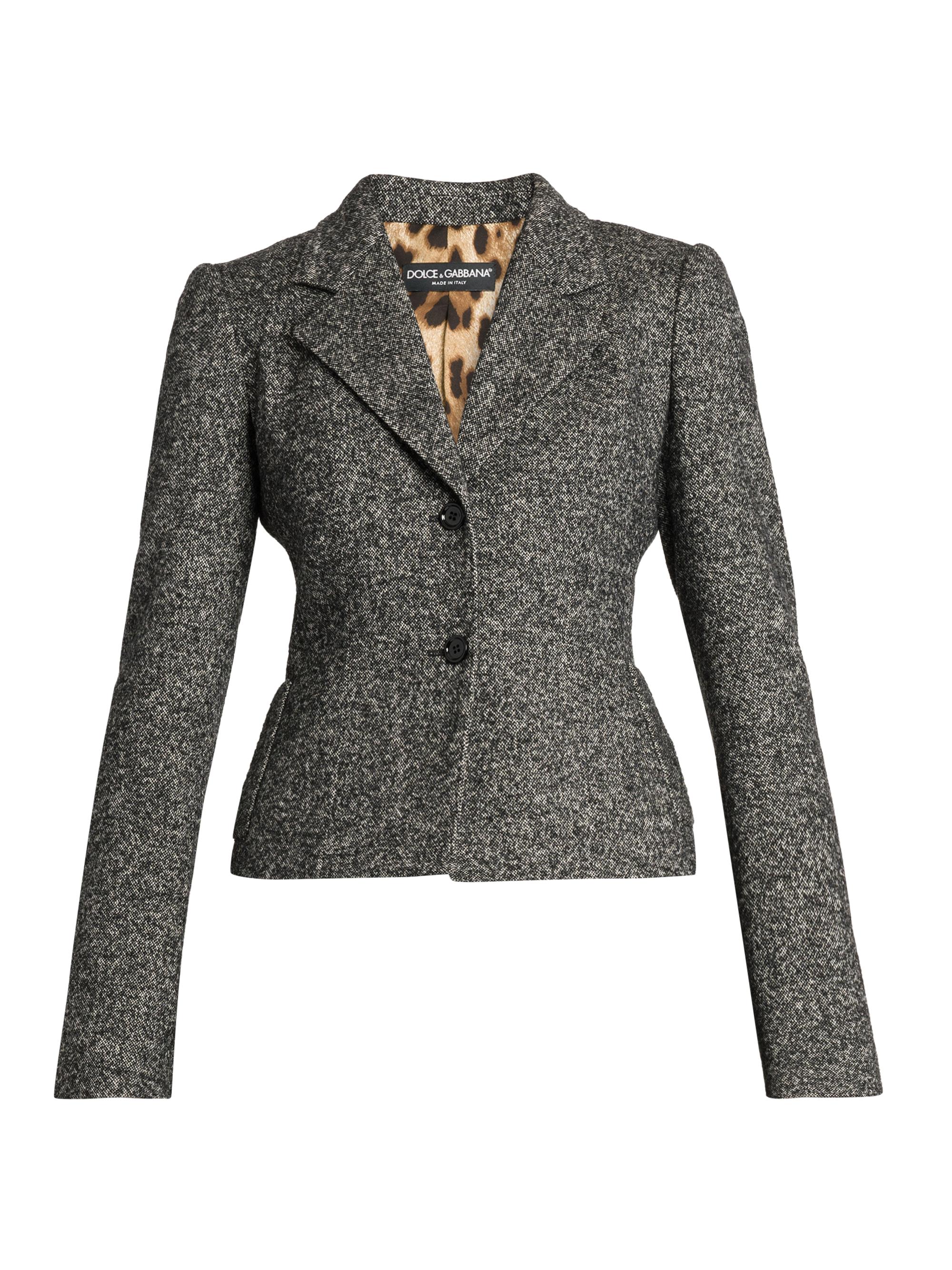 Dolce&Gabbana Italian Tailoring Leopard-LinedWool-Blend Blazer