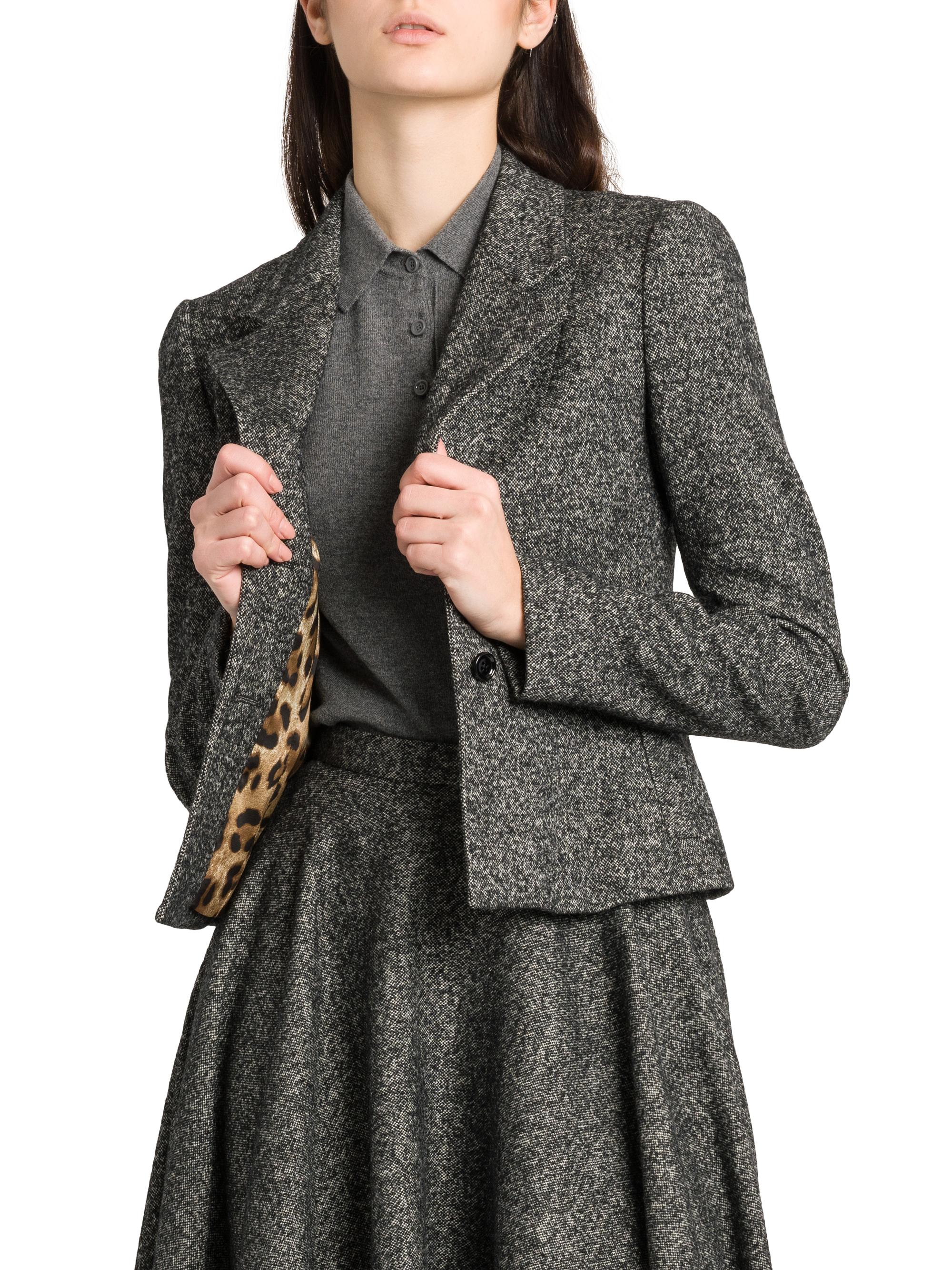 Dolce&Gabbana Italian Tailoring Leopard-LinedWool-Blend Blazer