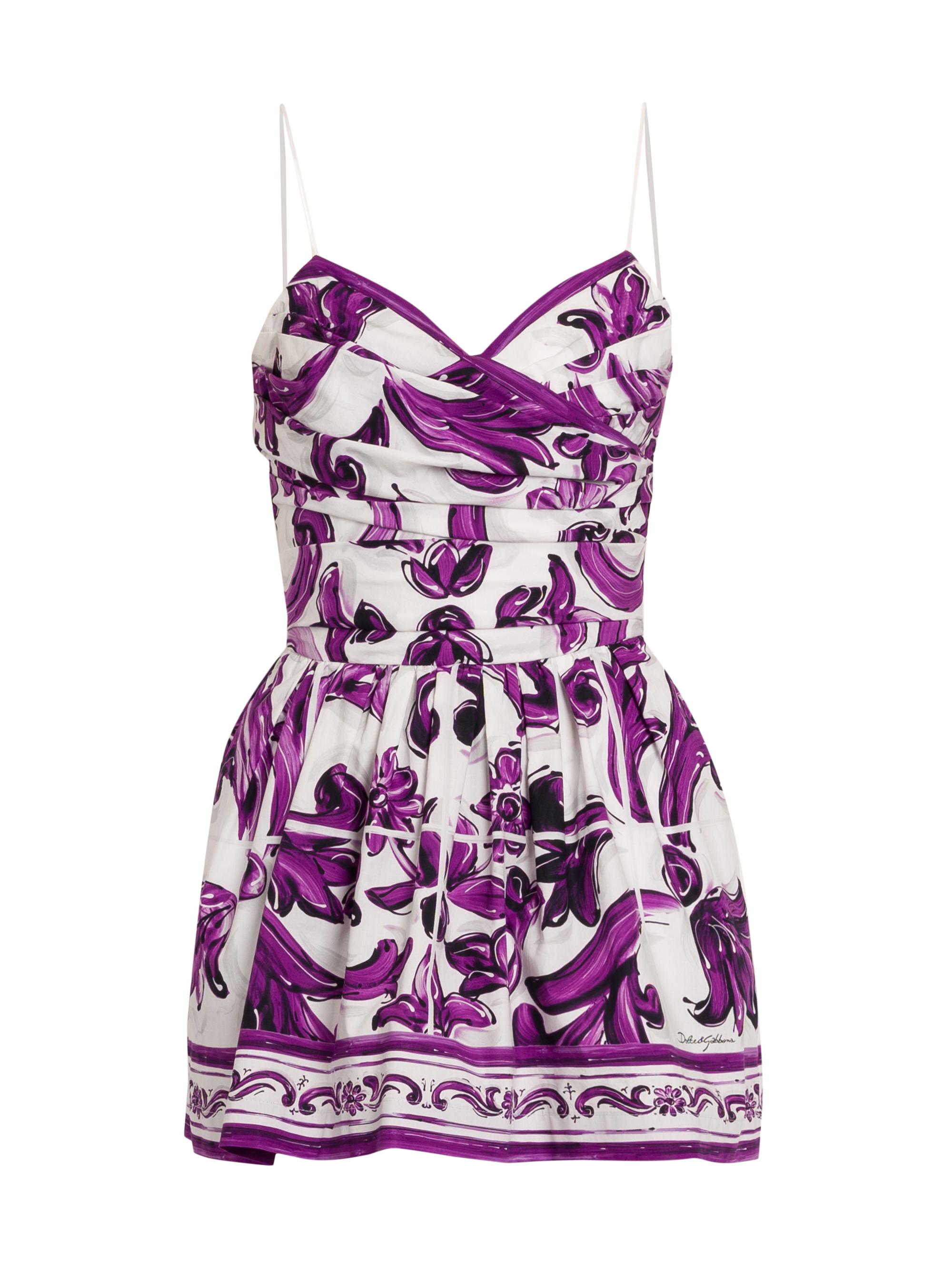 Dolce & Gabbana Women's Majolica Print Poplin Minidress - Maiolica L Viola