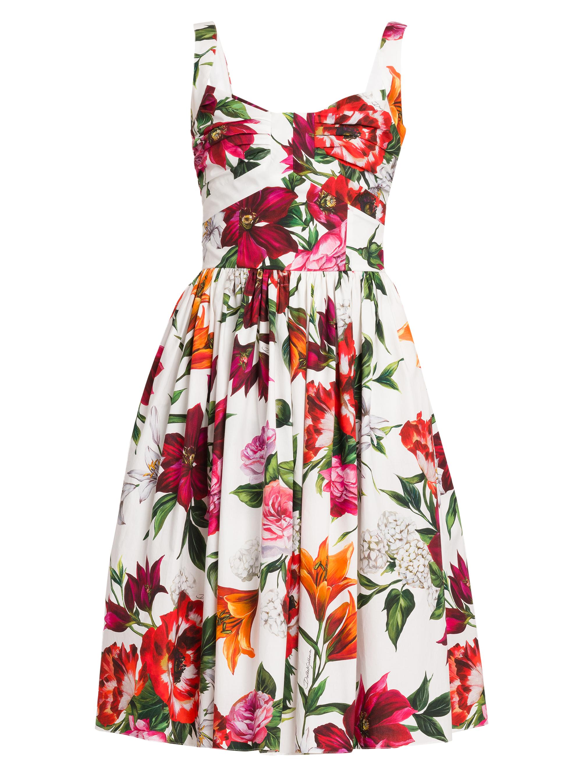 Rafia Fiori Floral Cotton Poplin Dress