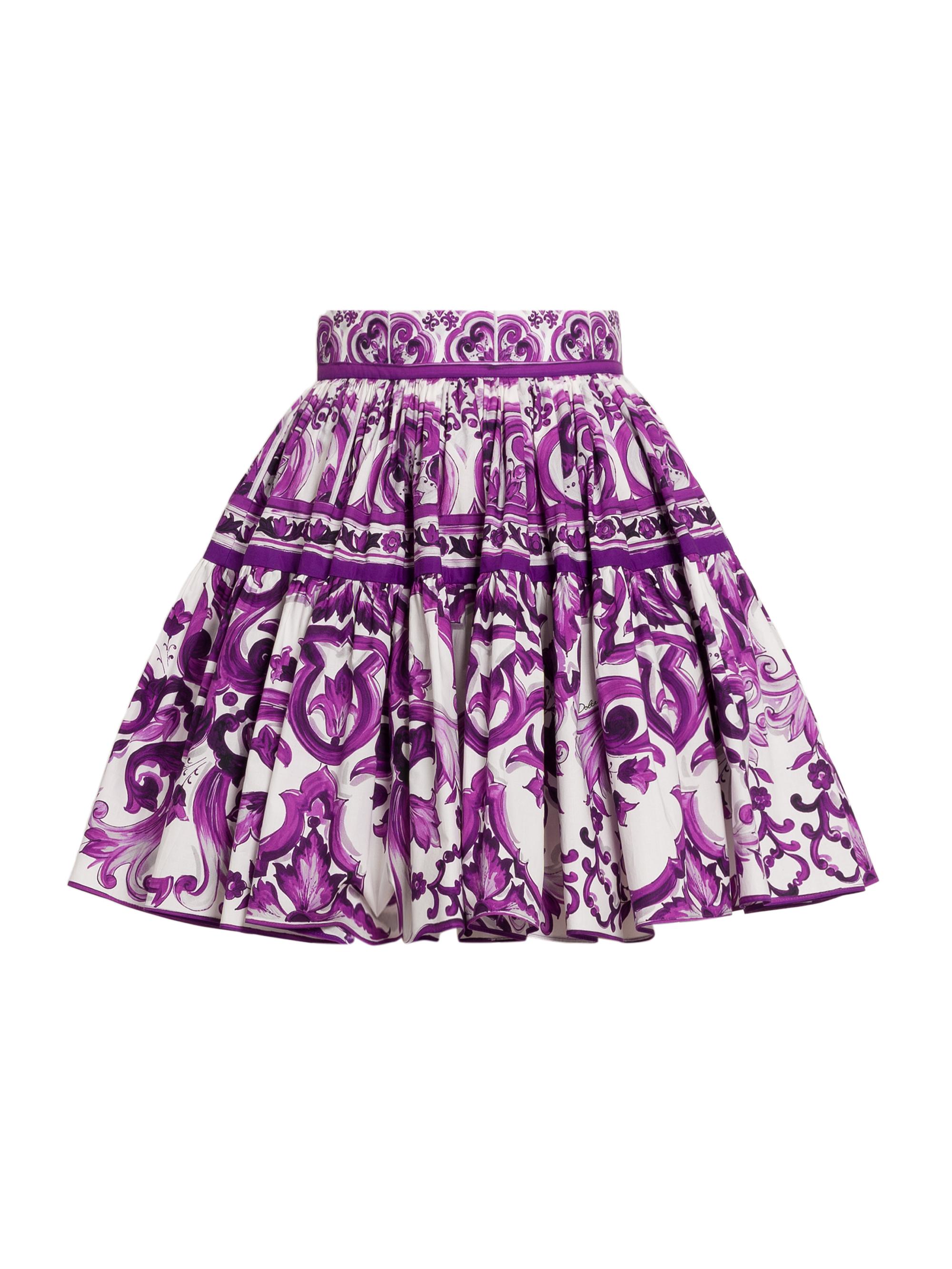 Dolce & Gabbana Women's Paisley Cotton Mini Skirt - Maiolica Viola