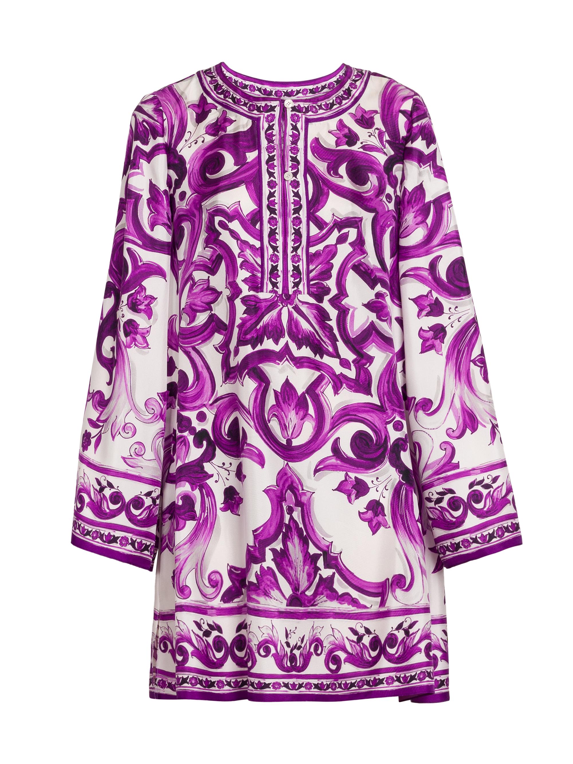 Dolce & Gabbana Women's Paisley Silk Minidress - Mix Maiolica Viola