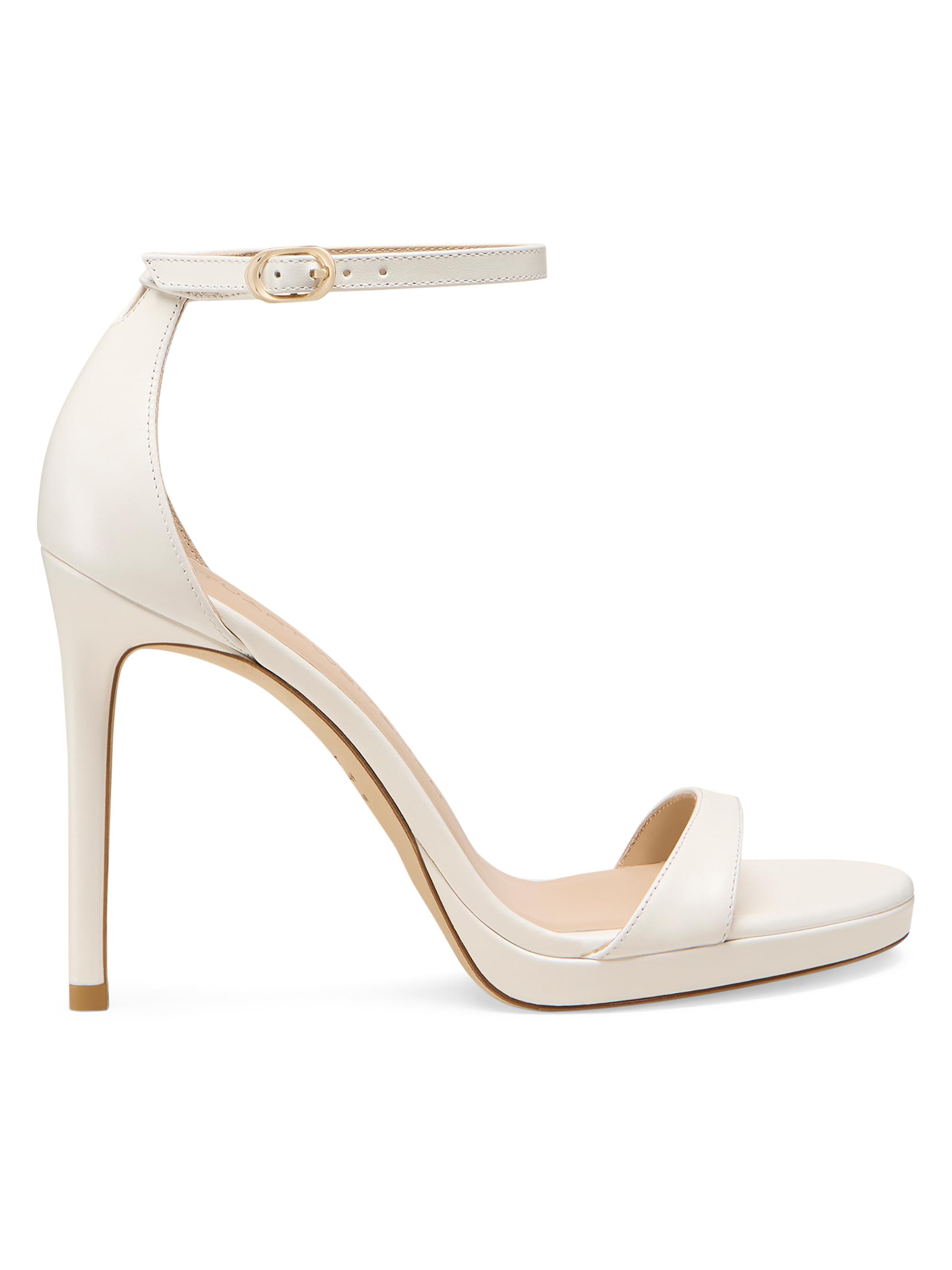 Stuart Weitzman Women's Nudist 100MM Leather Sandals - Cream