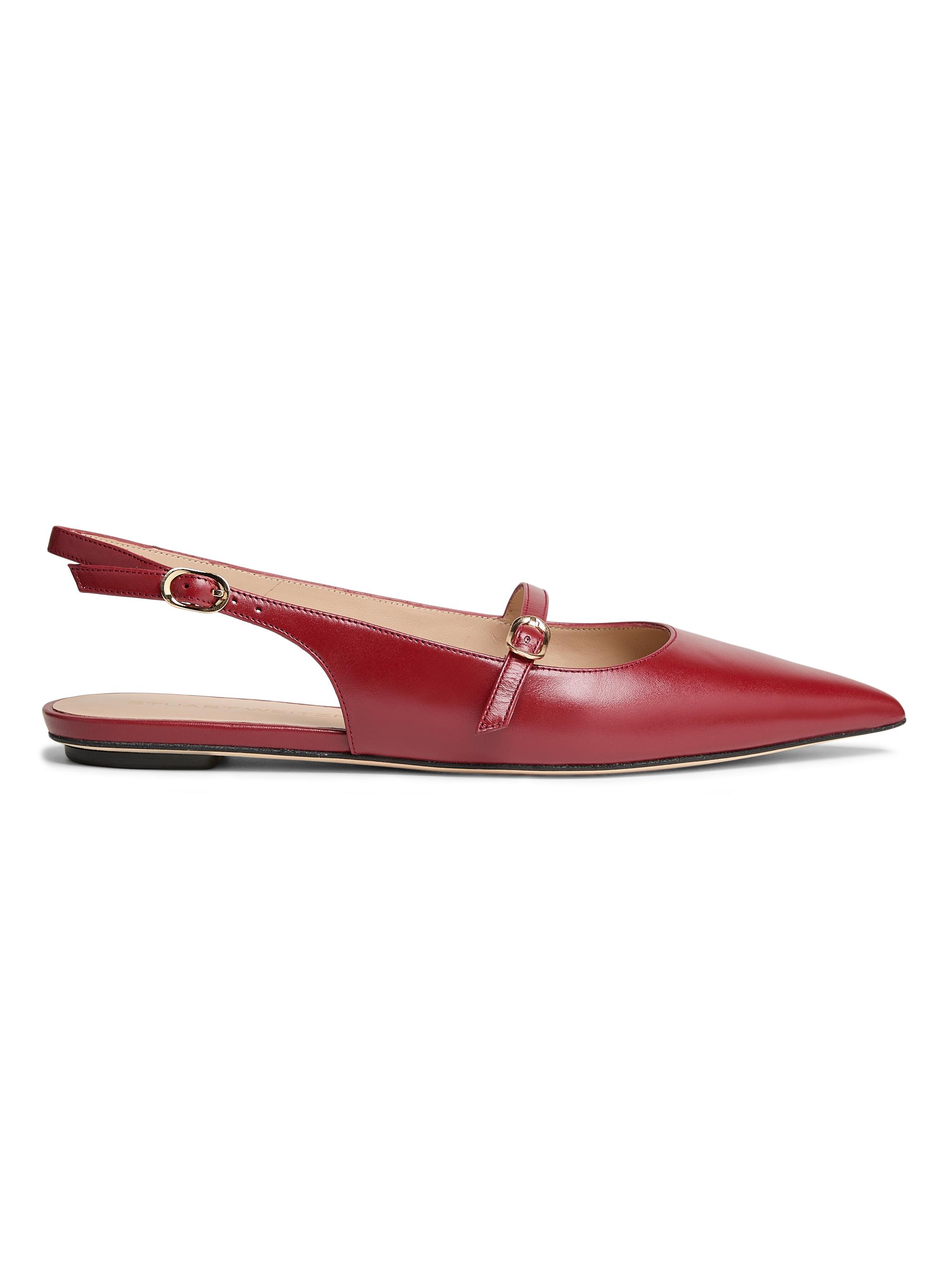 Stuart Weitzman Women's Emilia Leather Mary Jane Slingback Flats - Chile