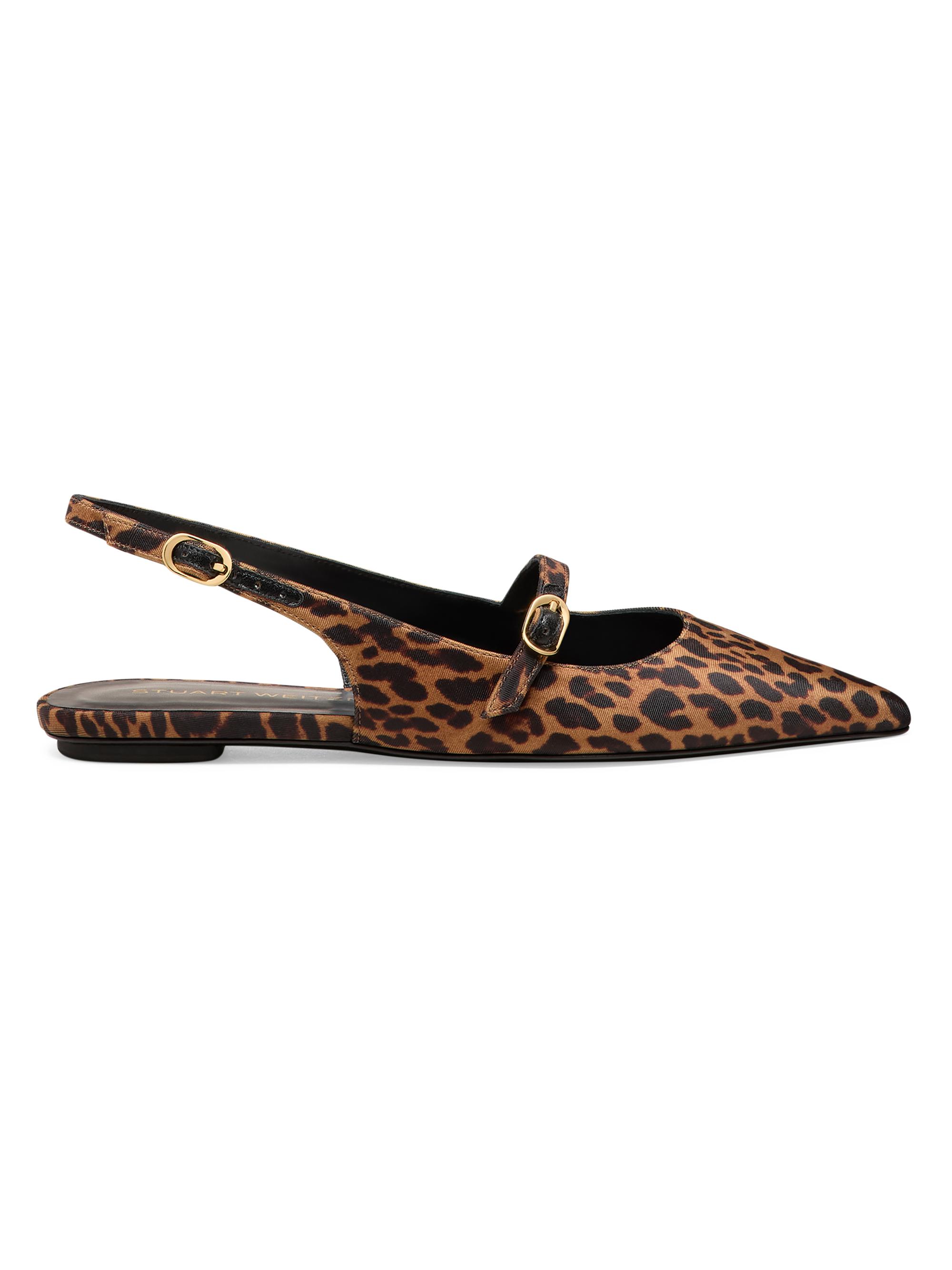 Stuart Weitzman Women's Emilia Leopard Slingback Flats - Classic