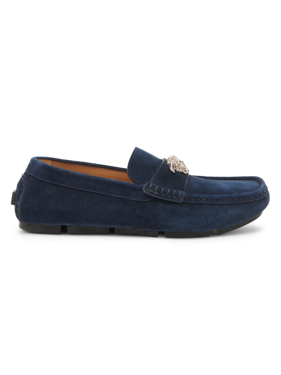 New Authentic Versace Villa Suede Driver Shoes – Blue (Size 47) Versace Villa suede driver shoes for Men - Blue in USA  main image 3