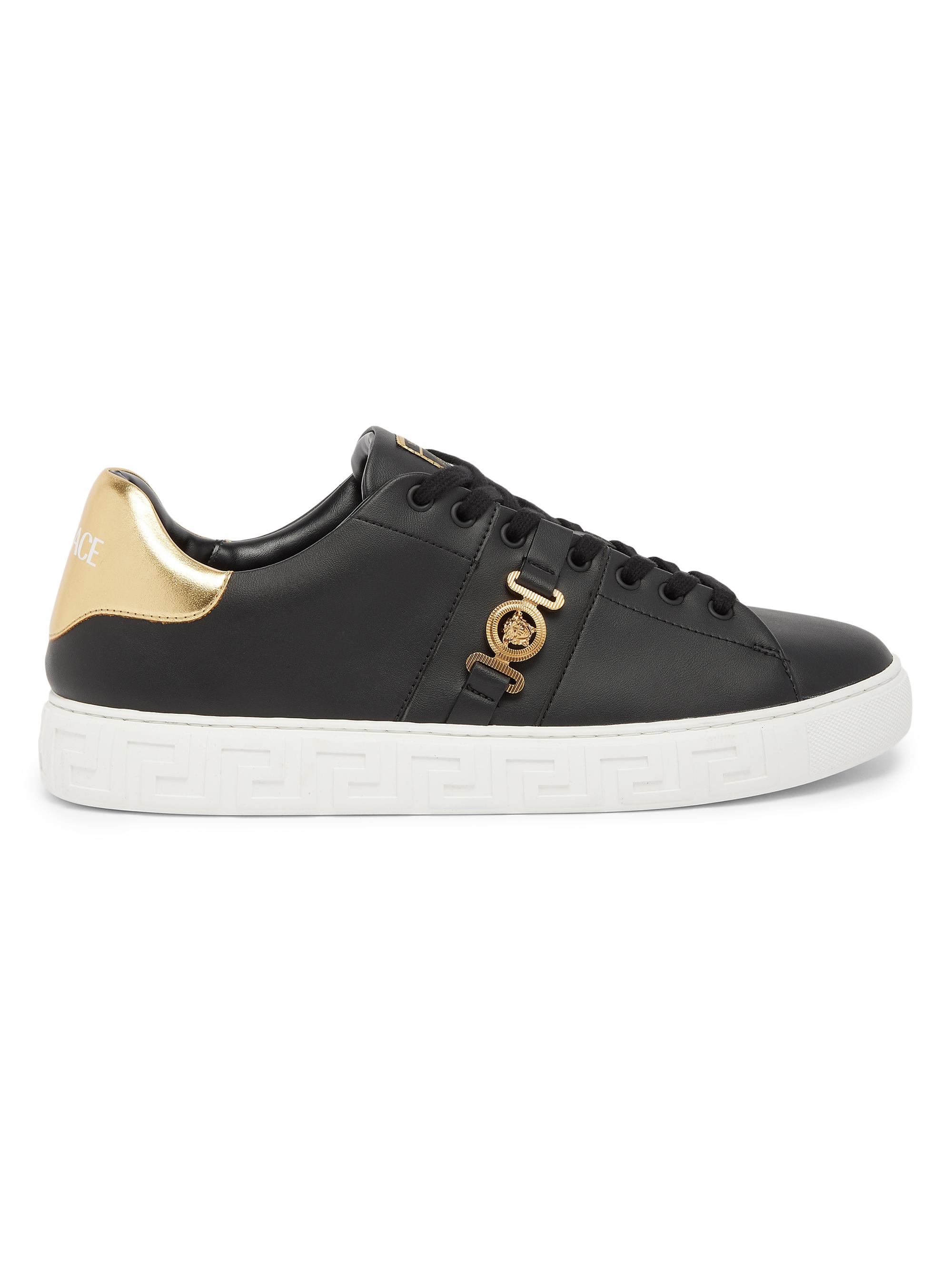Versace Men's Medusa Nylon Low-Top Sneakers - Black Gold