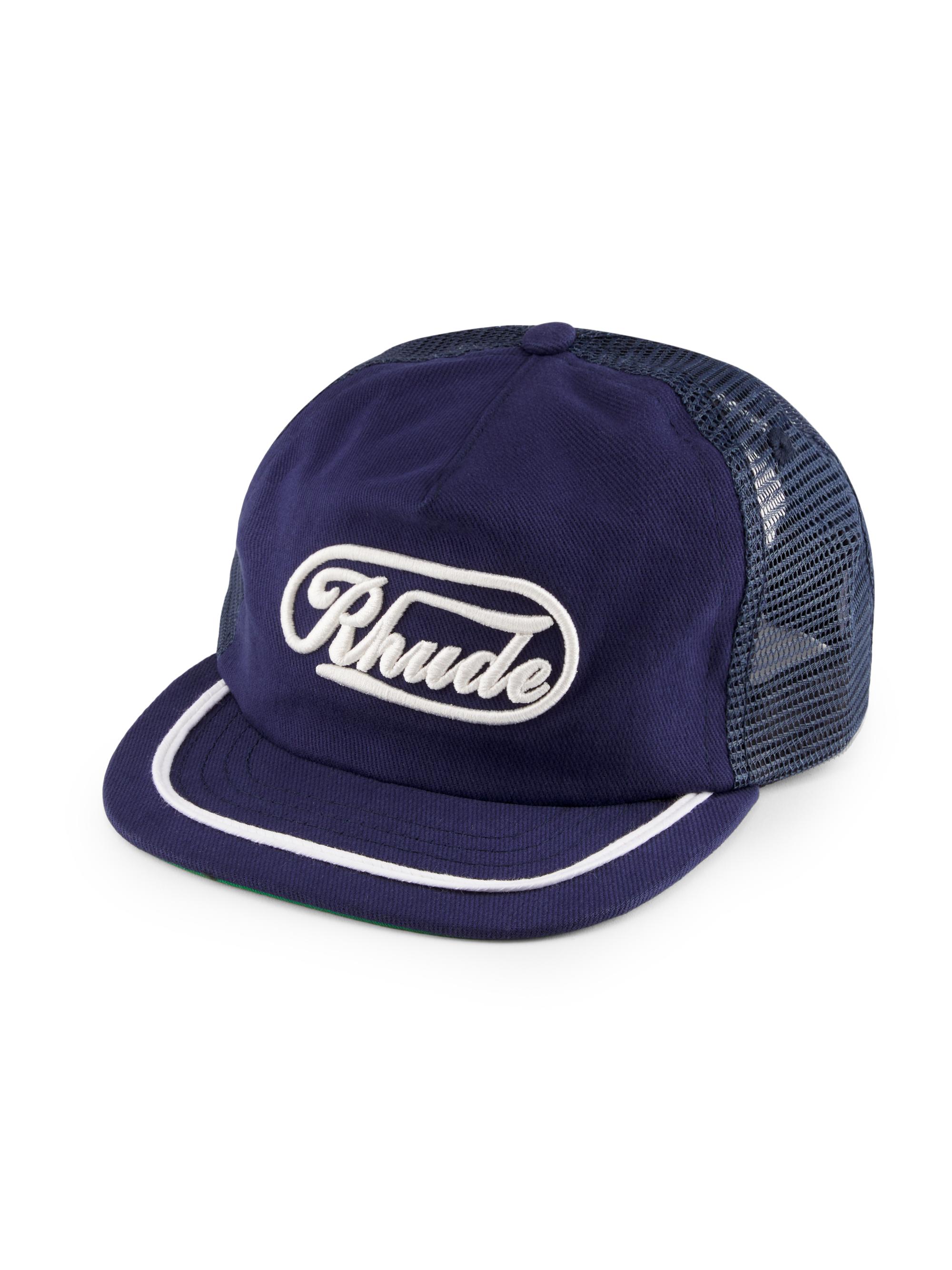 Rhude Men's Logo Trucker Hat - Navy White