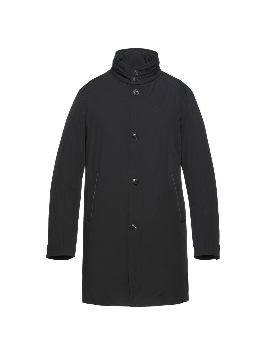 Norwegian Wool Men's Slim-fit Longline Trench Coat In Black