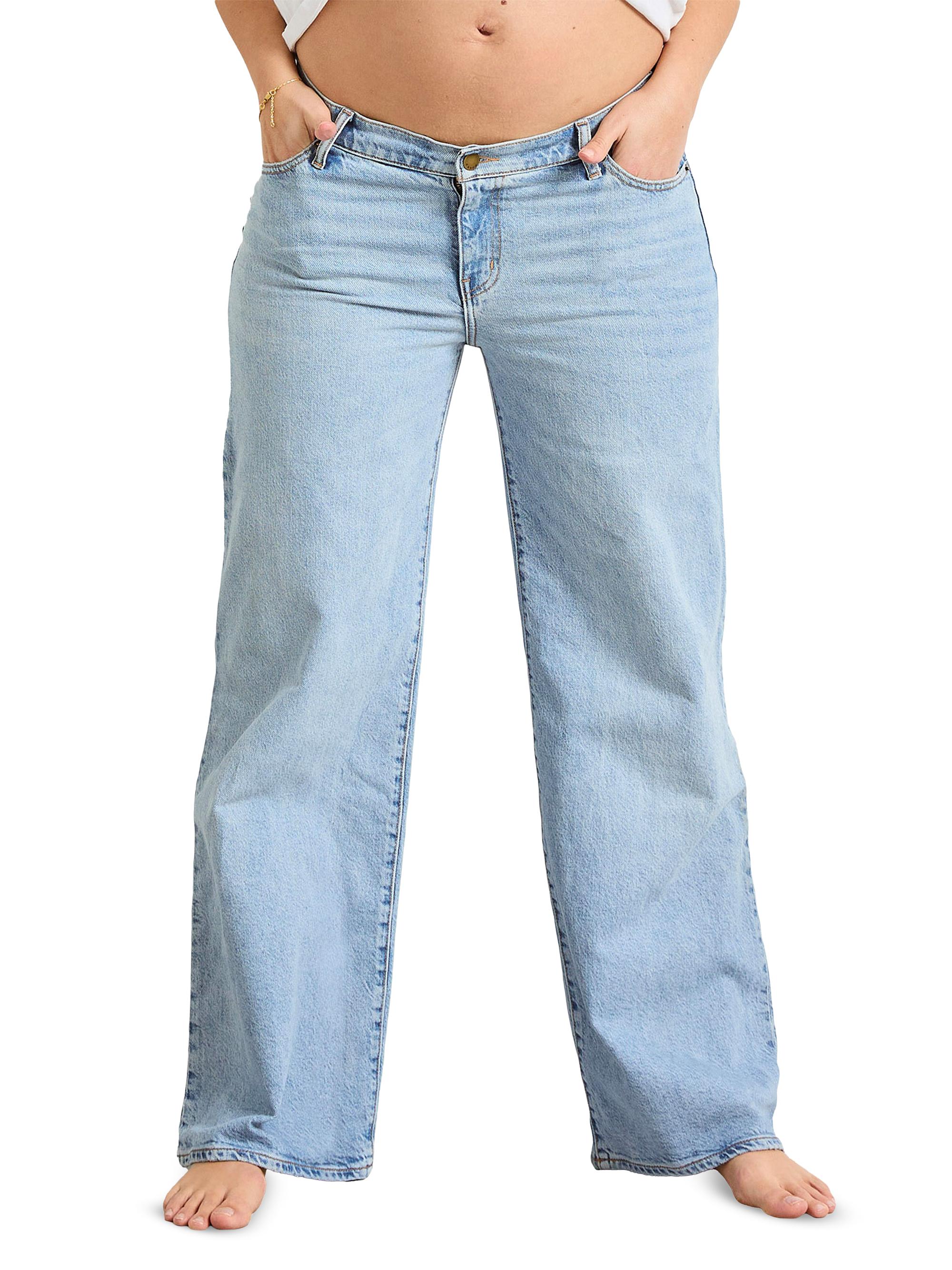 Hatch Women's The Relaxed Maternity Wide Leg Jeans - Blue