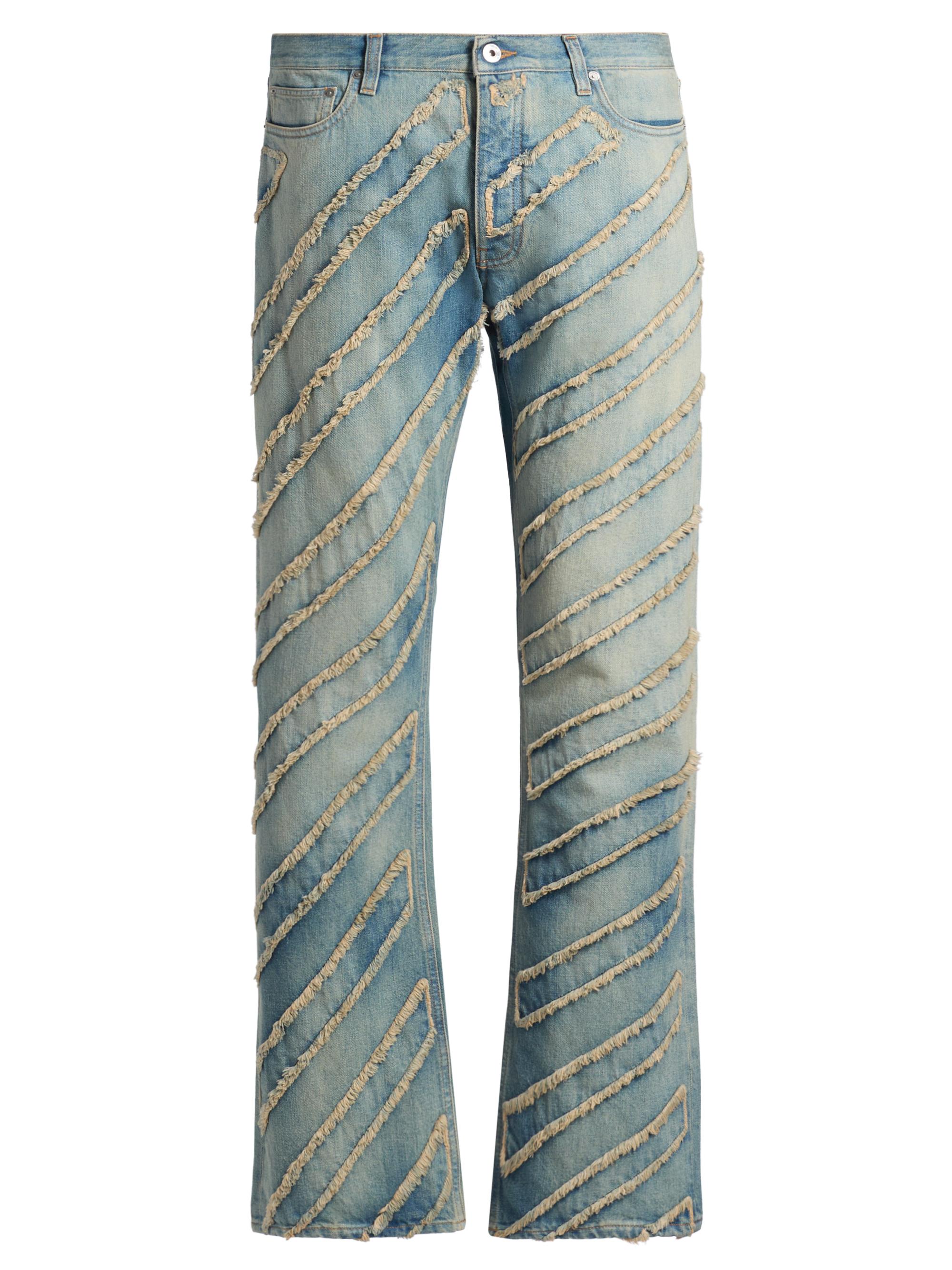 Off-White Men's Diag Ao Skinny Flare Jeans - Dirty Blue