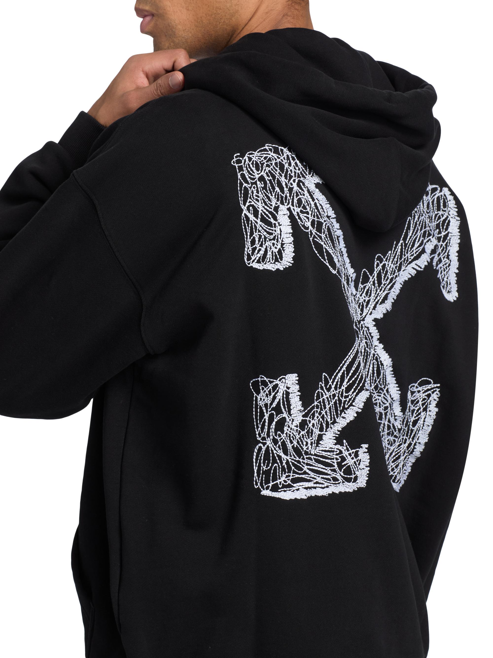 Off-White Scribble Arr Skate Logo Cotton Hoodie | Saks Fifth Avenue