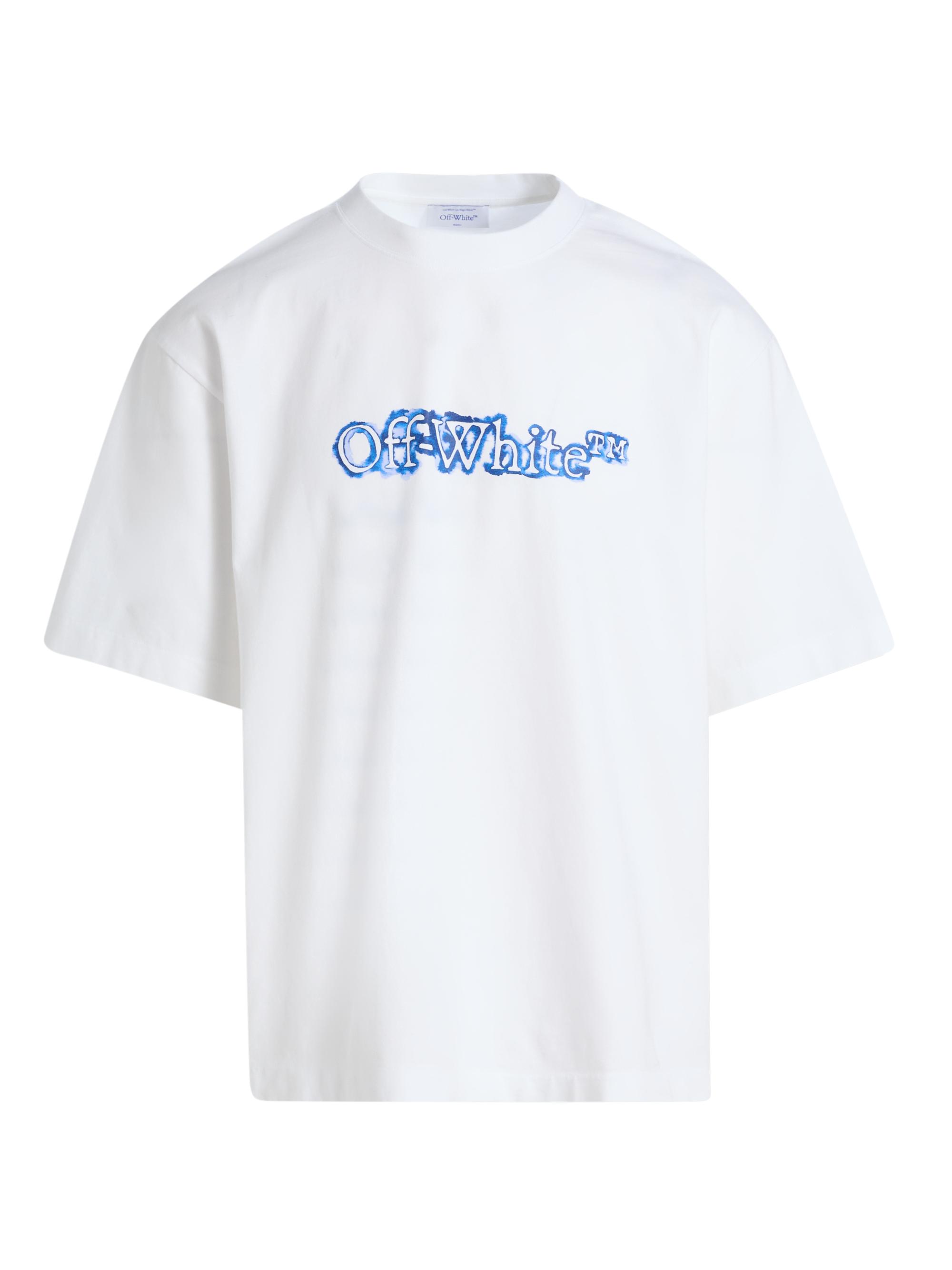 Off-White Men's Cloudy Arrow Skate Logo T-Shirt - White Nautical Blue