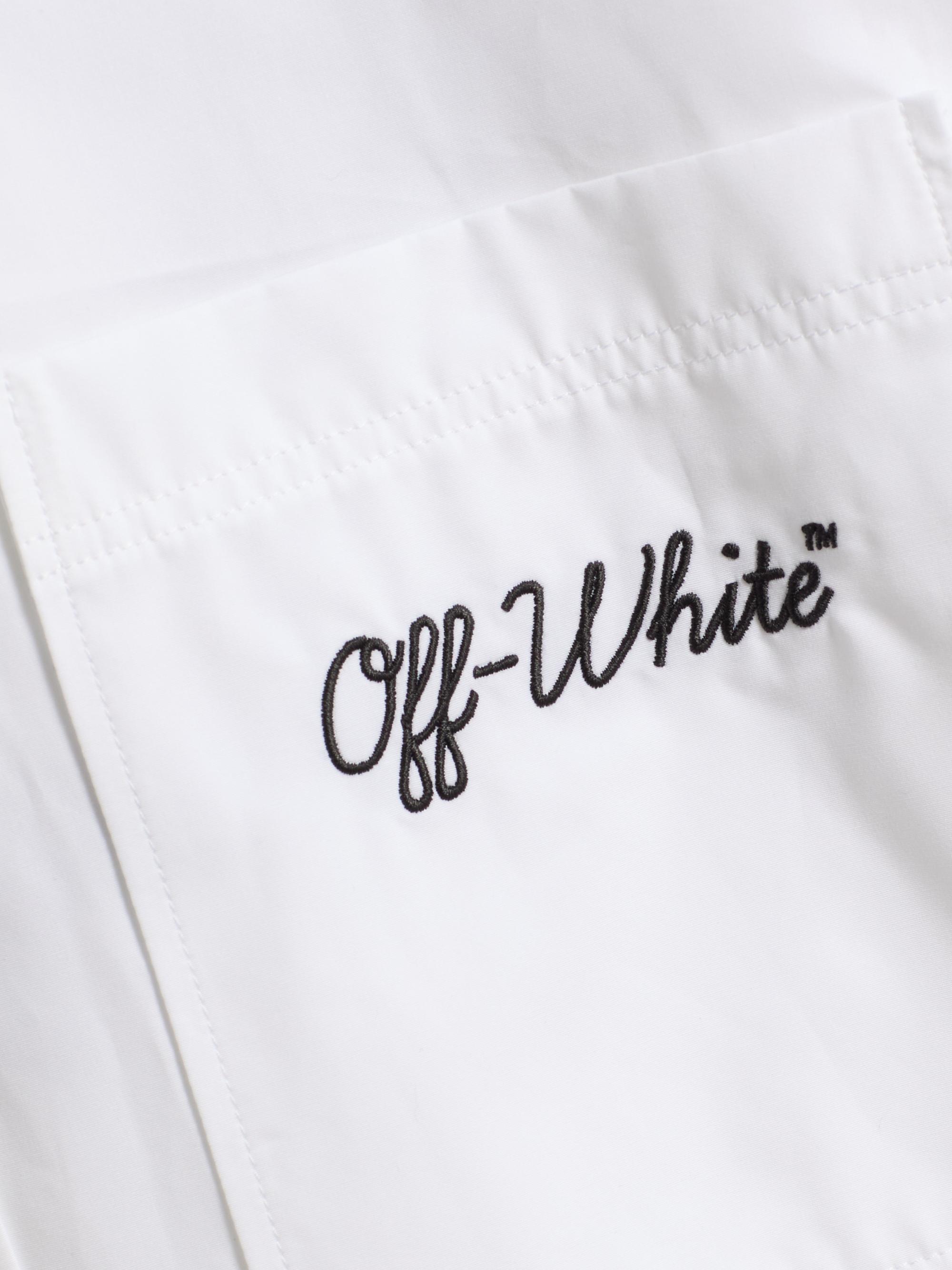 Off-White Script Summer Poplin Button-Front Shirt | Saks Fifth Avenue