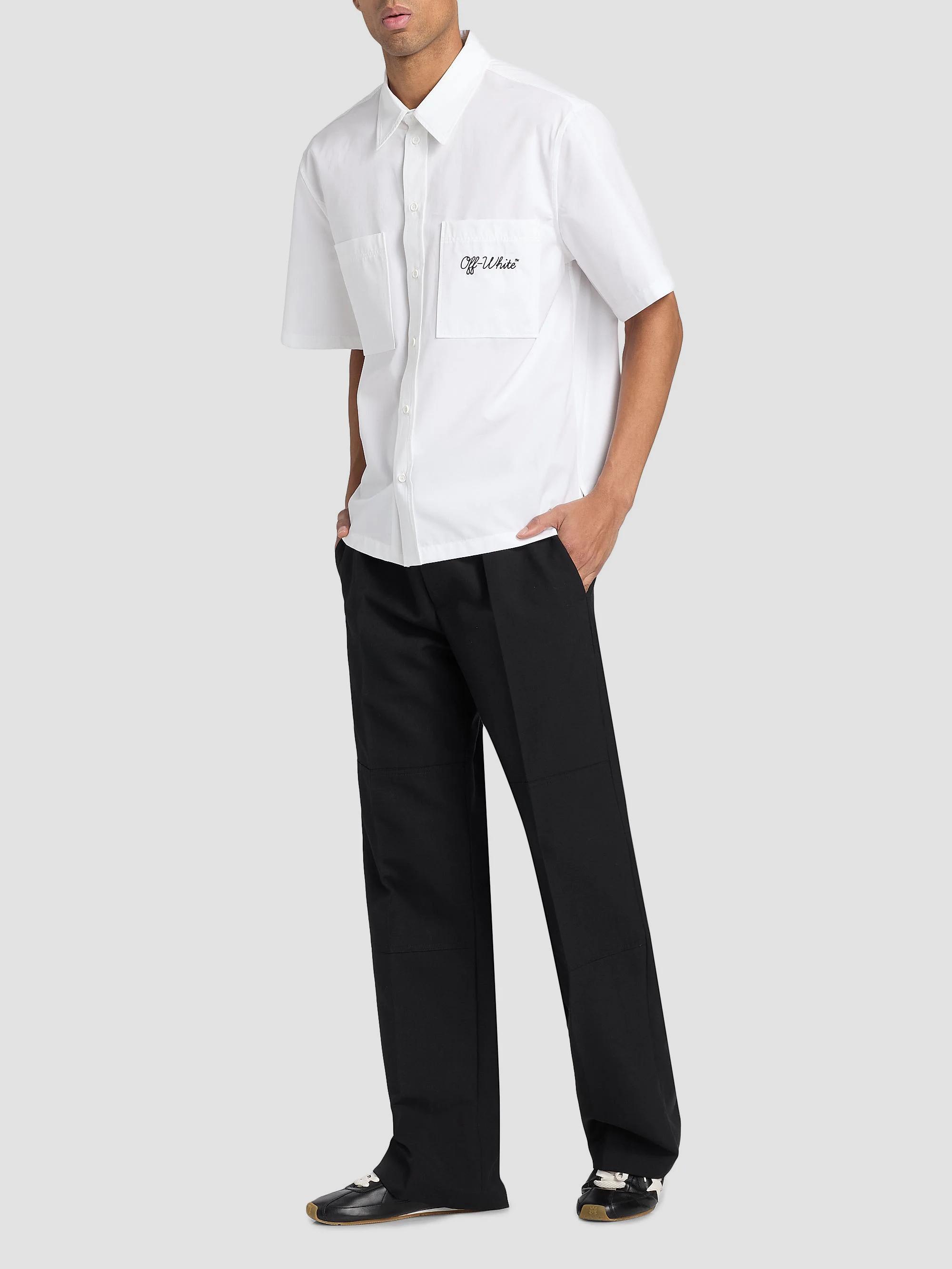 Off-White Script Summer Poplin Button-Front Shirt | Saks Fifth Avenue