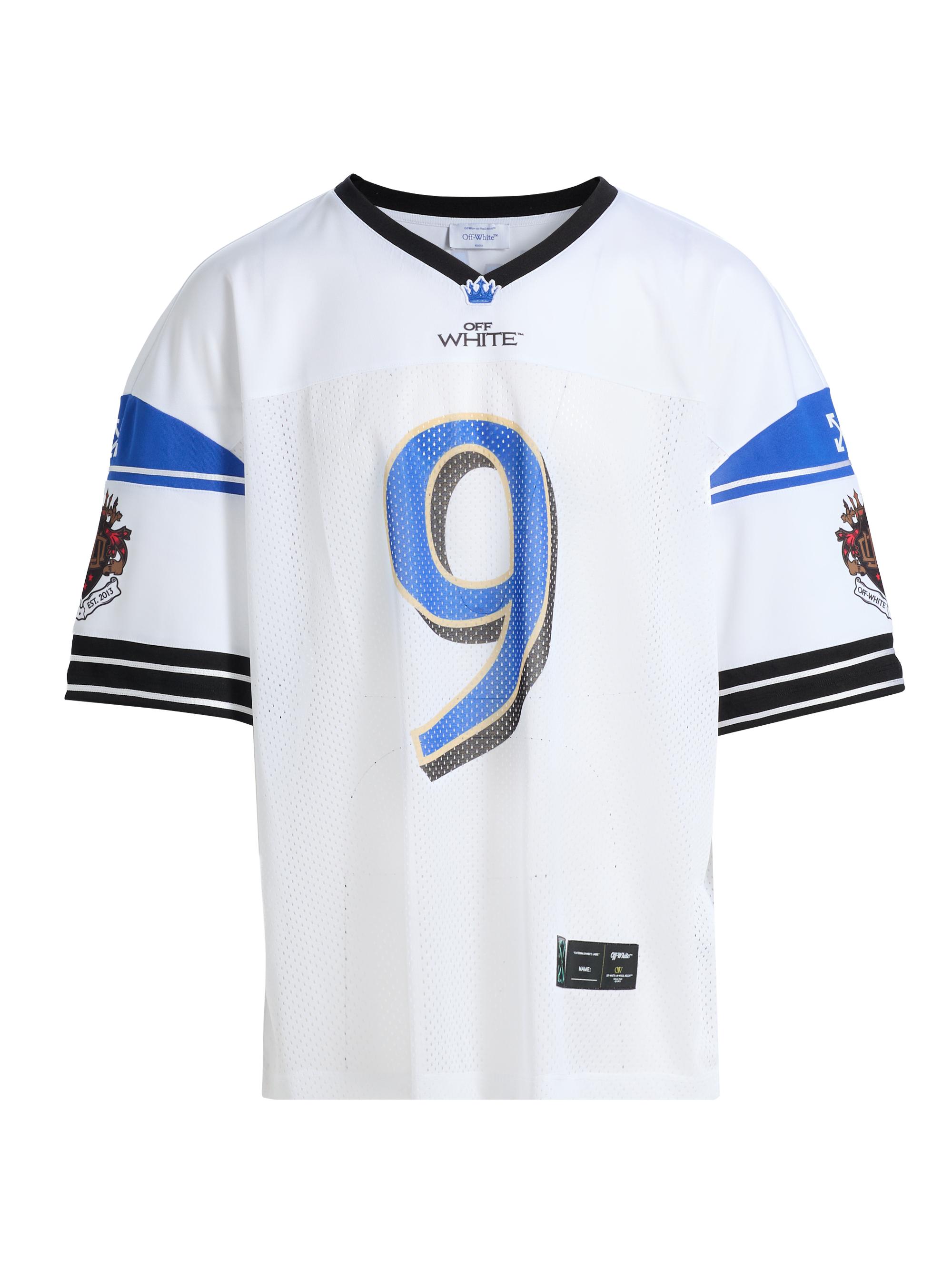 Off-White Men's Crown Sublmesh Football Jersey - White Nautical Blue