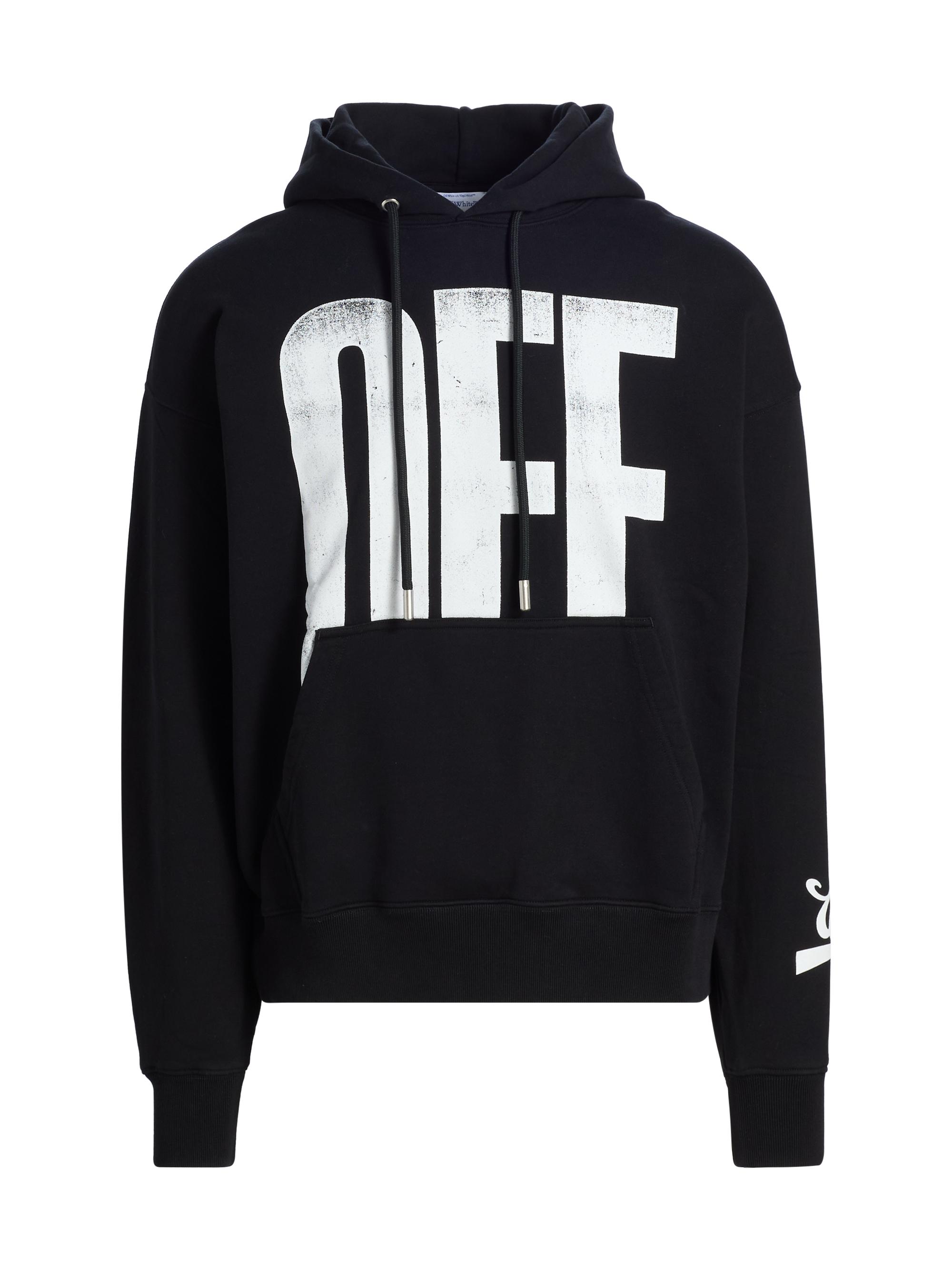 Off-White Men's Big Off Skate Logo Cotton Hoodie - Black White