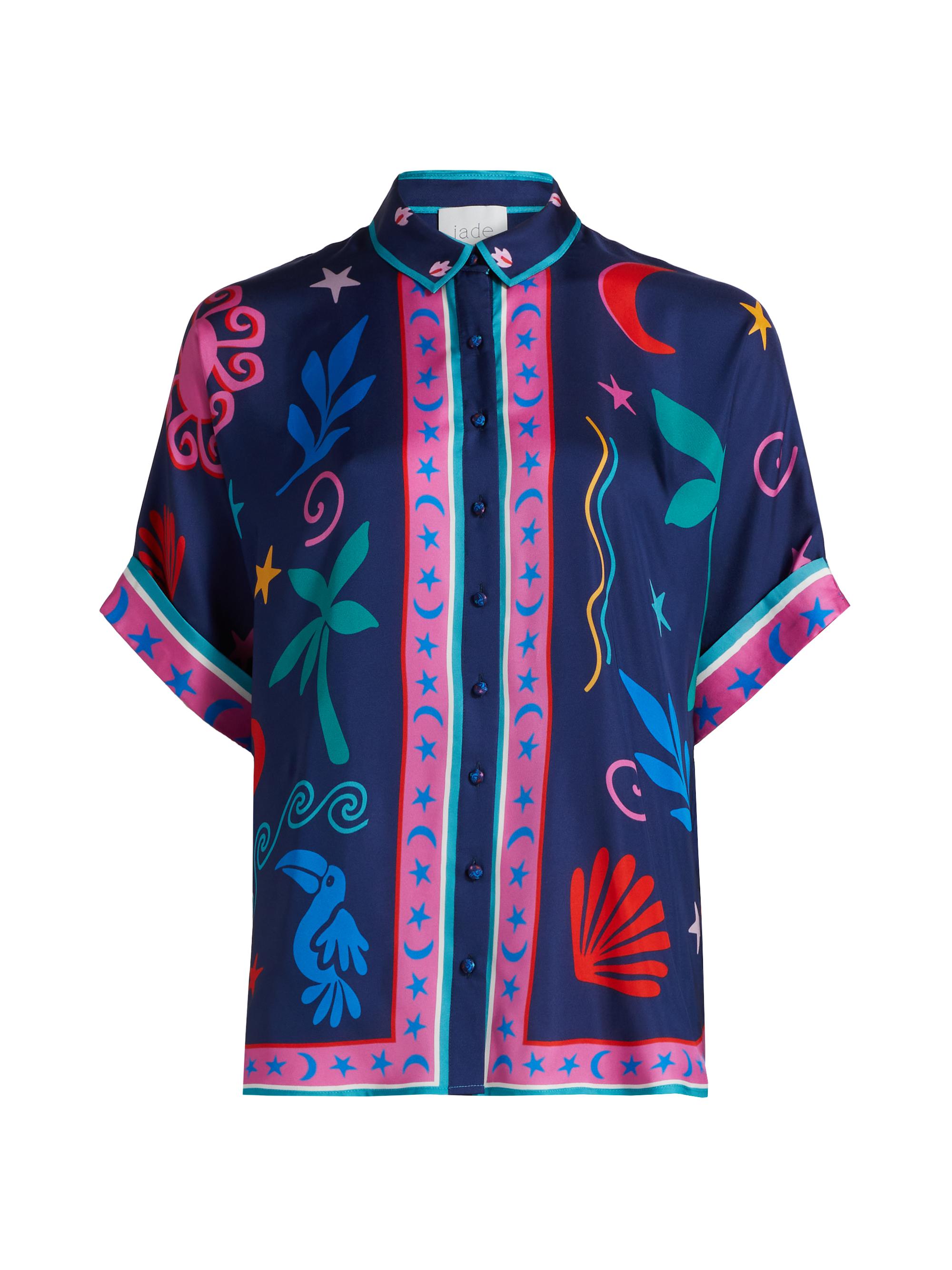 Johnny Was Women's Fernanda Abstract Silk-Blend Shirt - Palomas Island