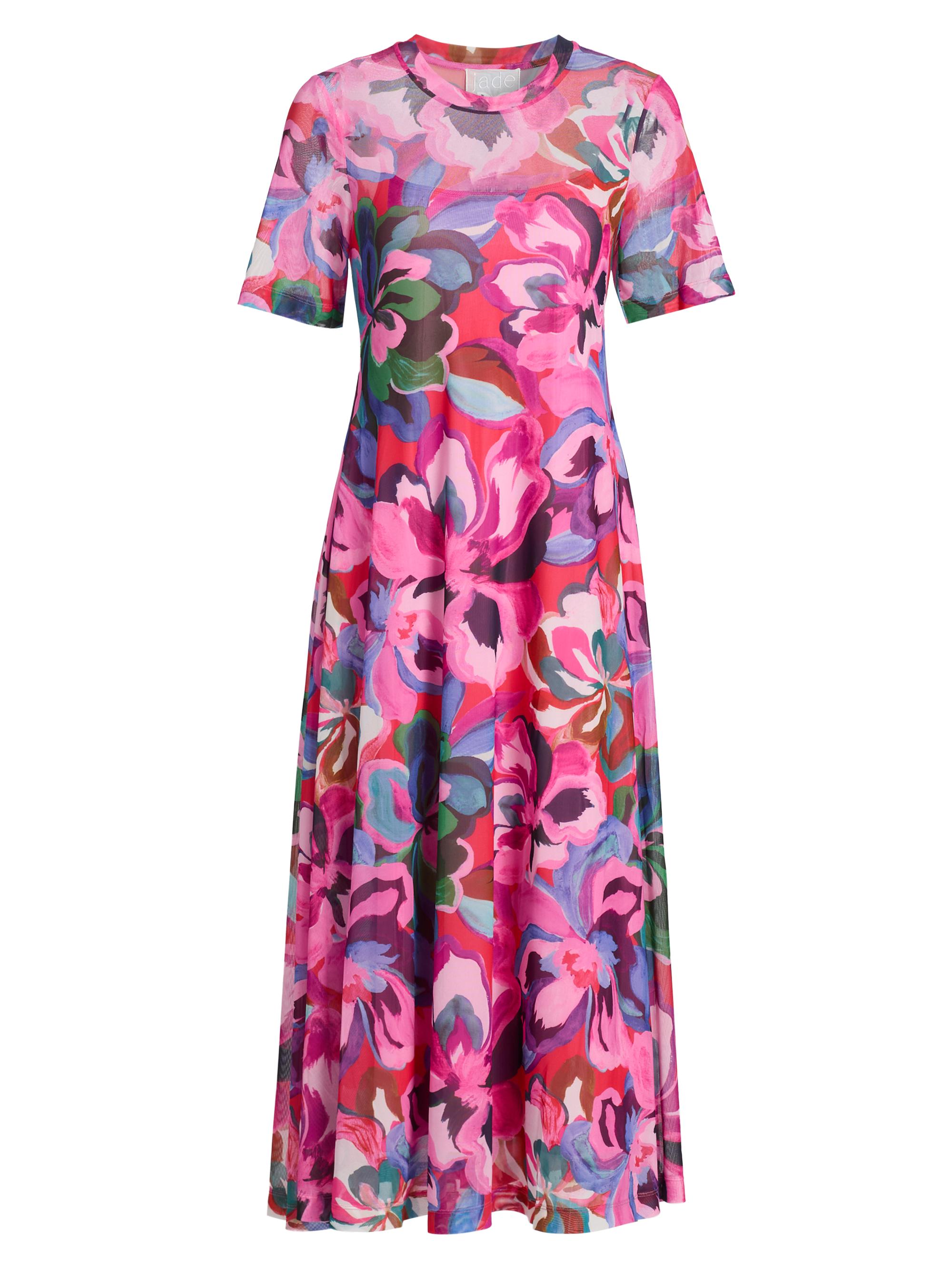 Johnny Was Women's Mesh Floral T-Shirt Dress - Ambre