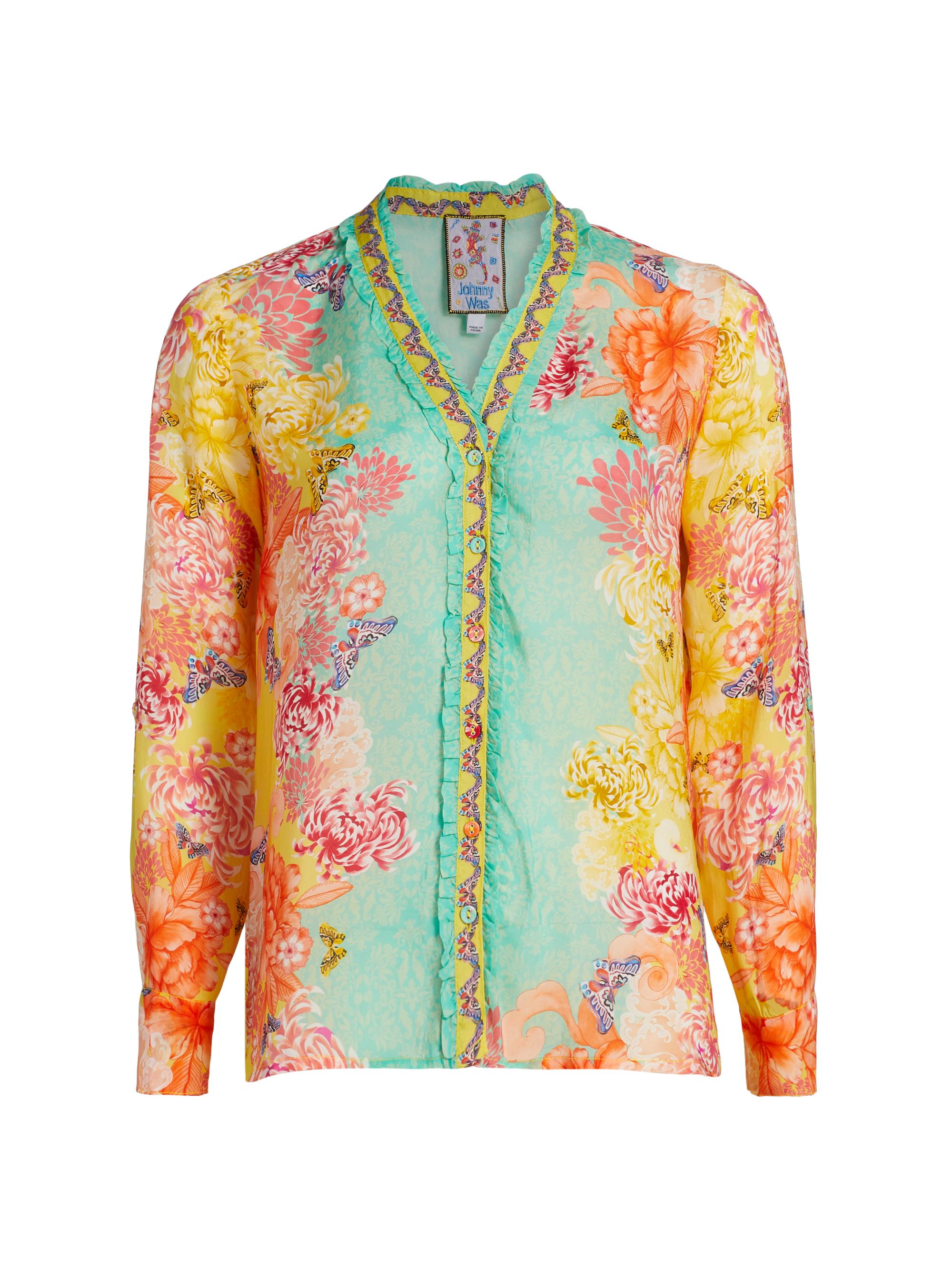 Johnny Was Women's Ara Floral Button-Front Shirt - Charlie