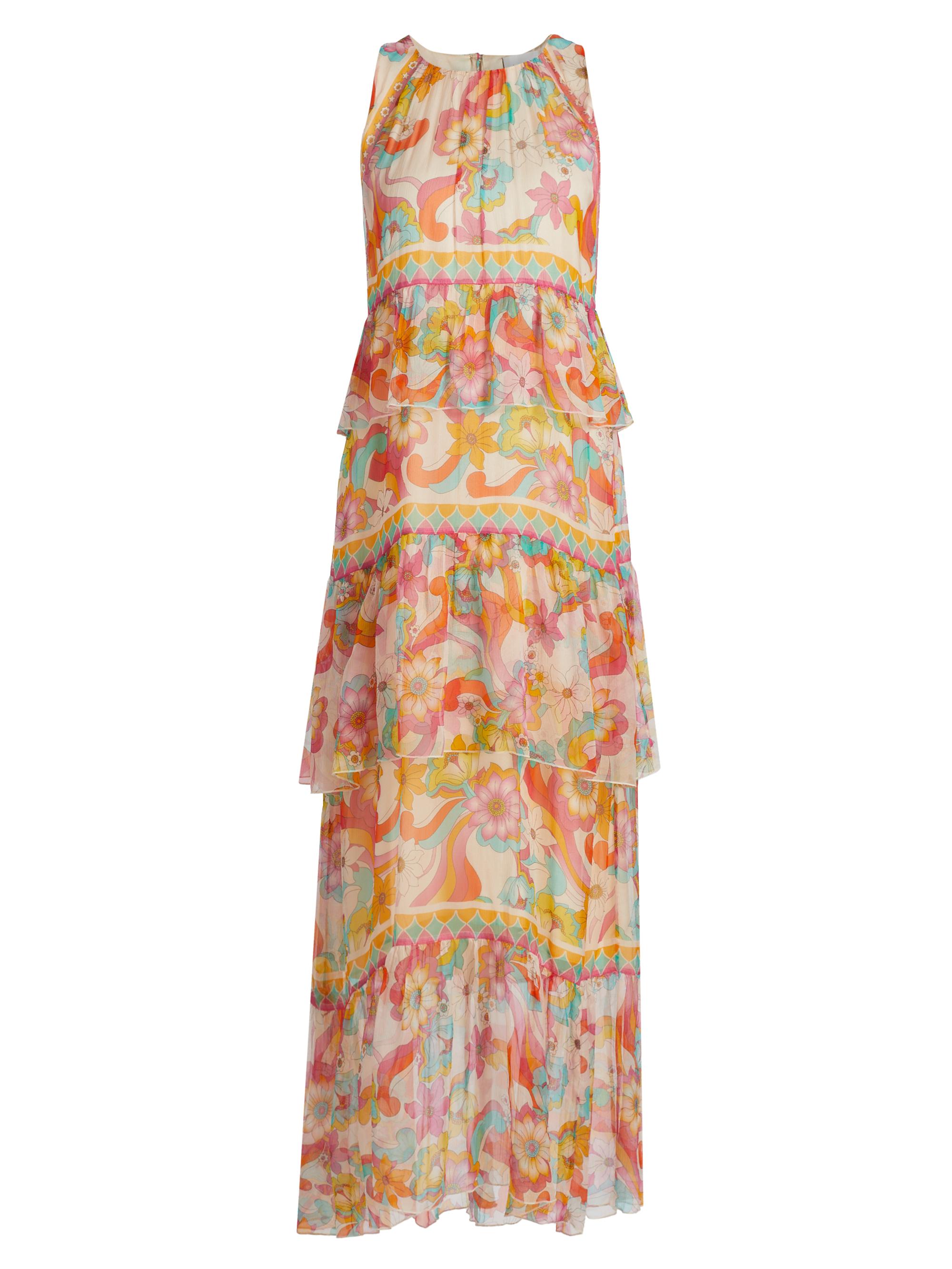 Johnny Was Women's Karina Floral Silk Tiered Maxi Dress - Prismatic Dream