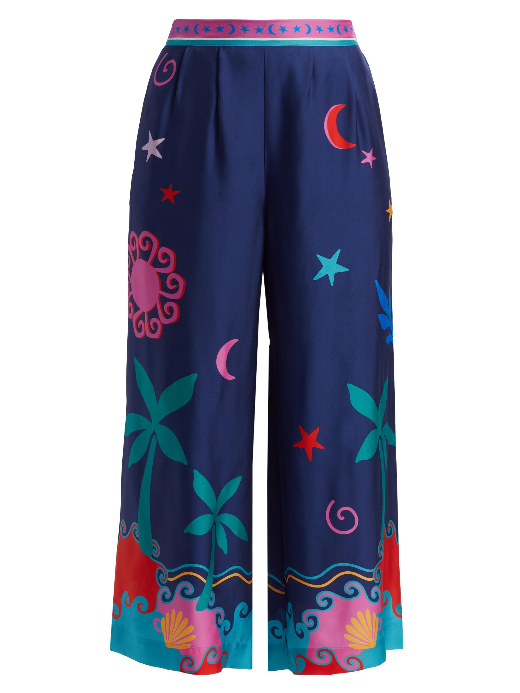 Johnny Was Women's Julissa Celestial Print Silk-Blend Crop Pants - Palomas Island