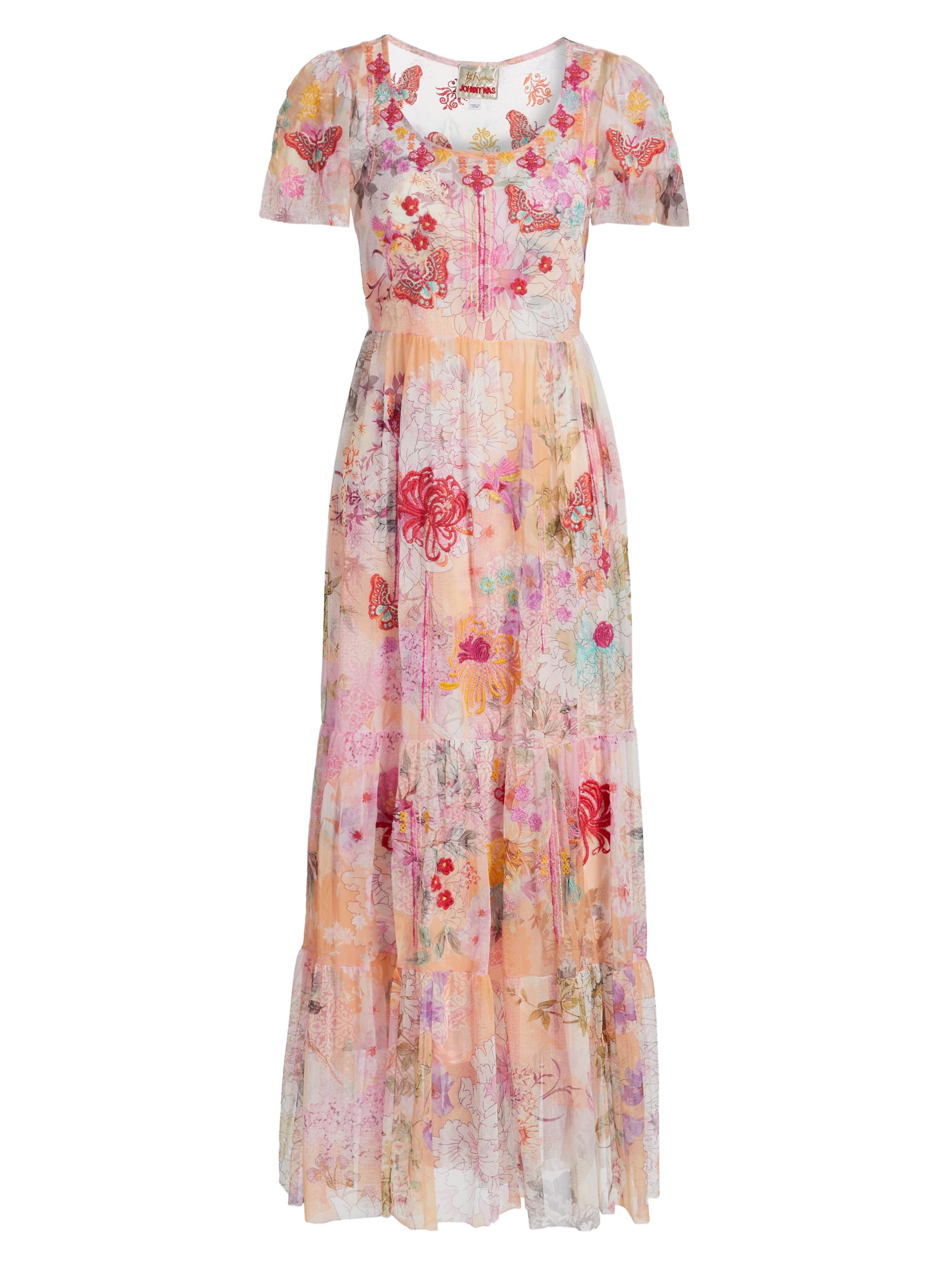 Johnny Was Women's Valentina Floral Mesh Maxi Dress - Melrose