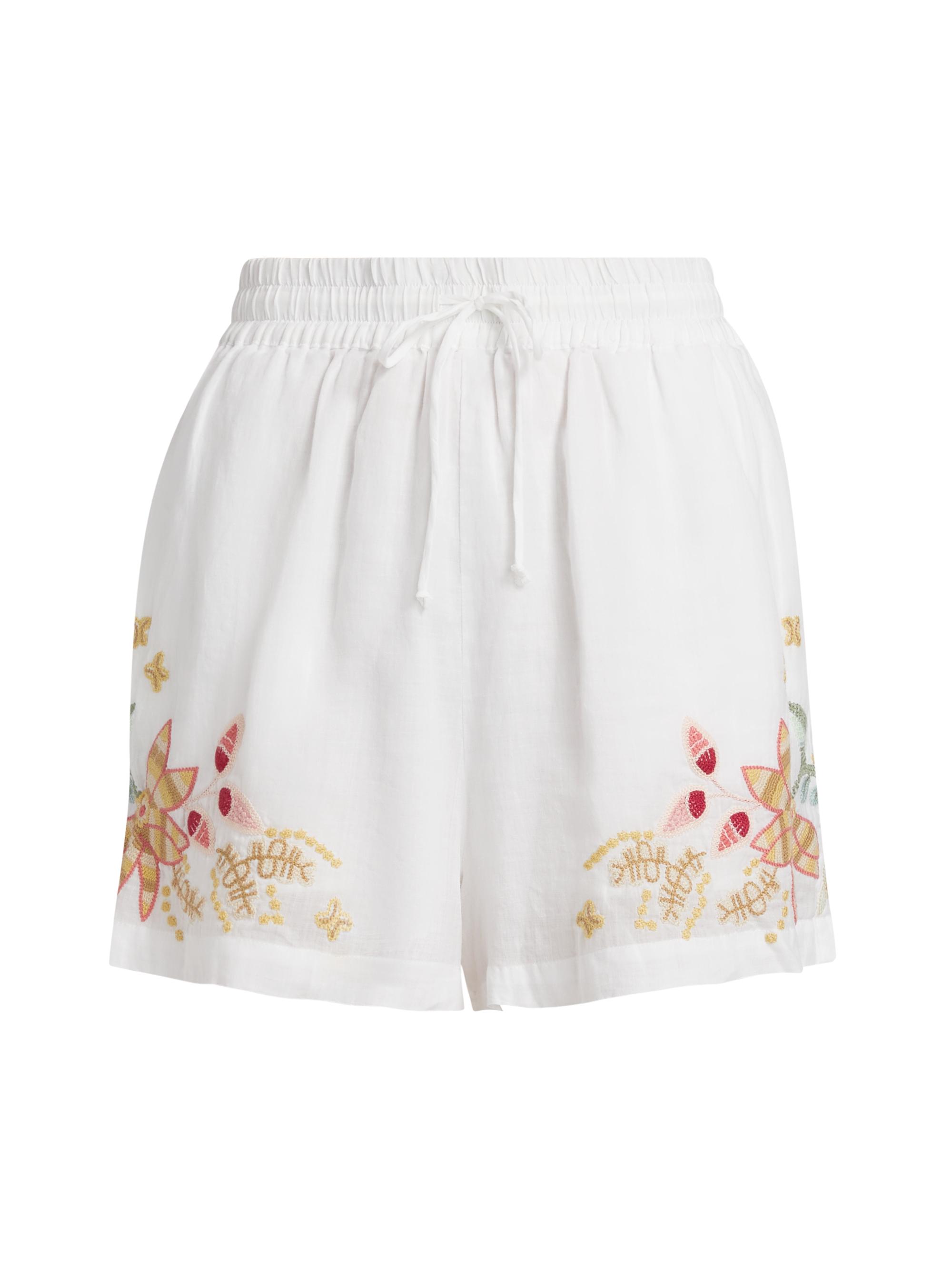 Johnny Was Embroidered Drawstring Shorts | Saks Fifth Avenue
