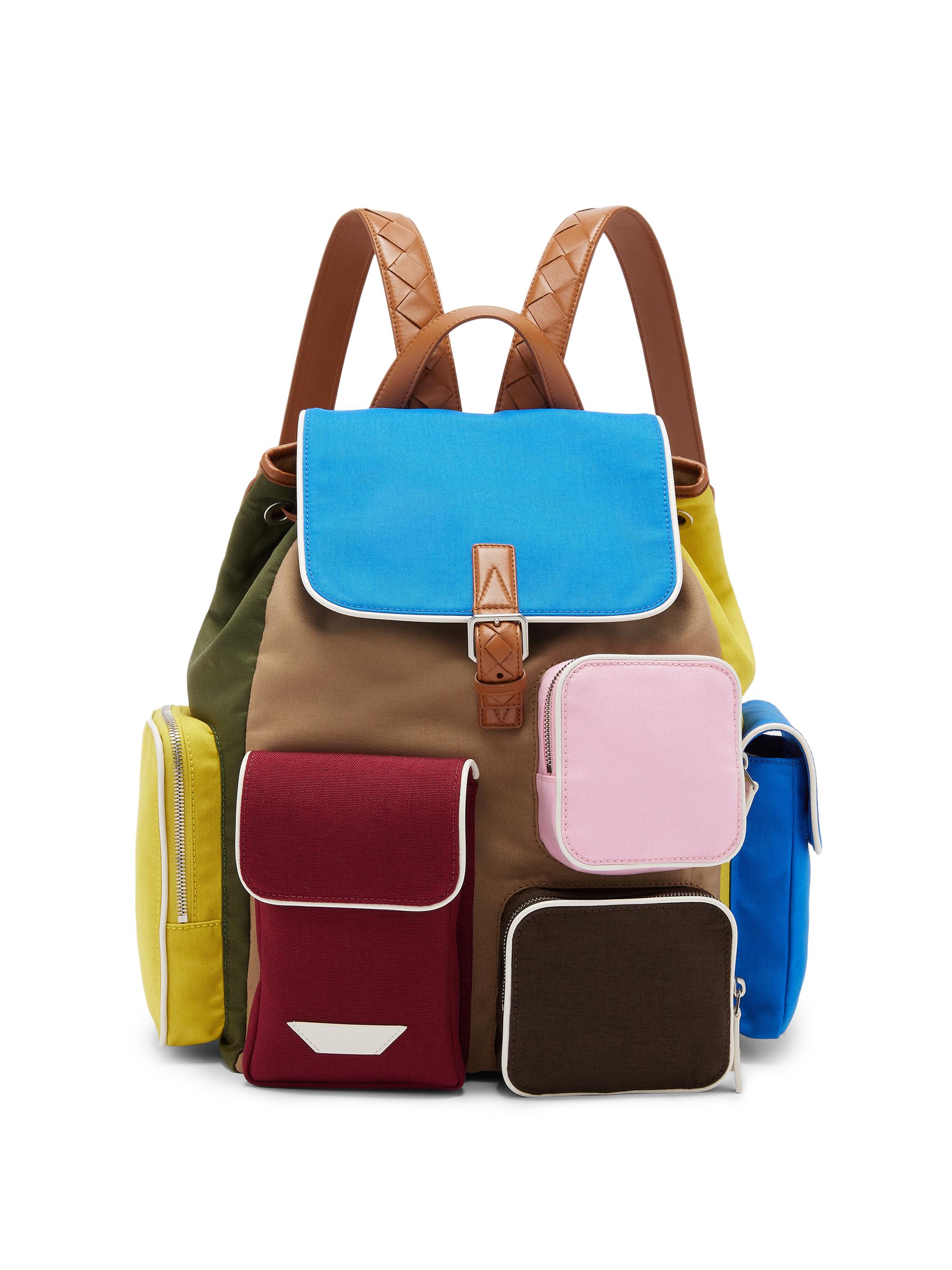 Bottega Veneta Men's Cordura Crossroad Multicolor Nylon Backpack - Contrast Mix