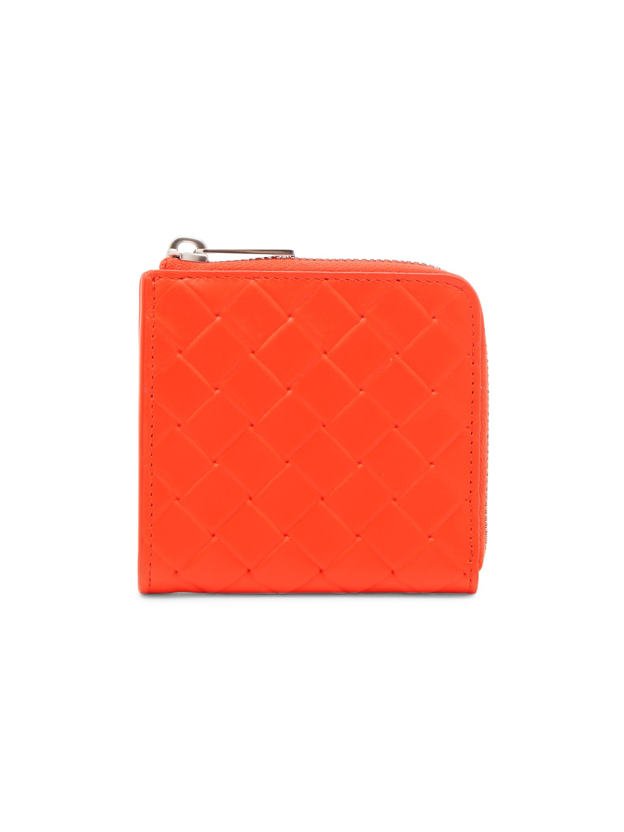 Bottega Veneta Intrecciato Stamp Square Zip-Around Leather Wallet