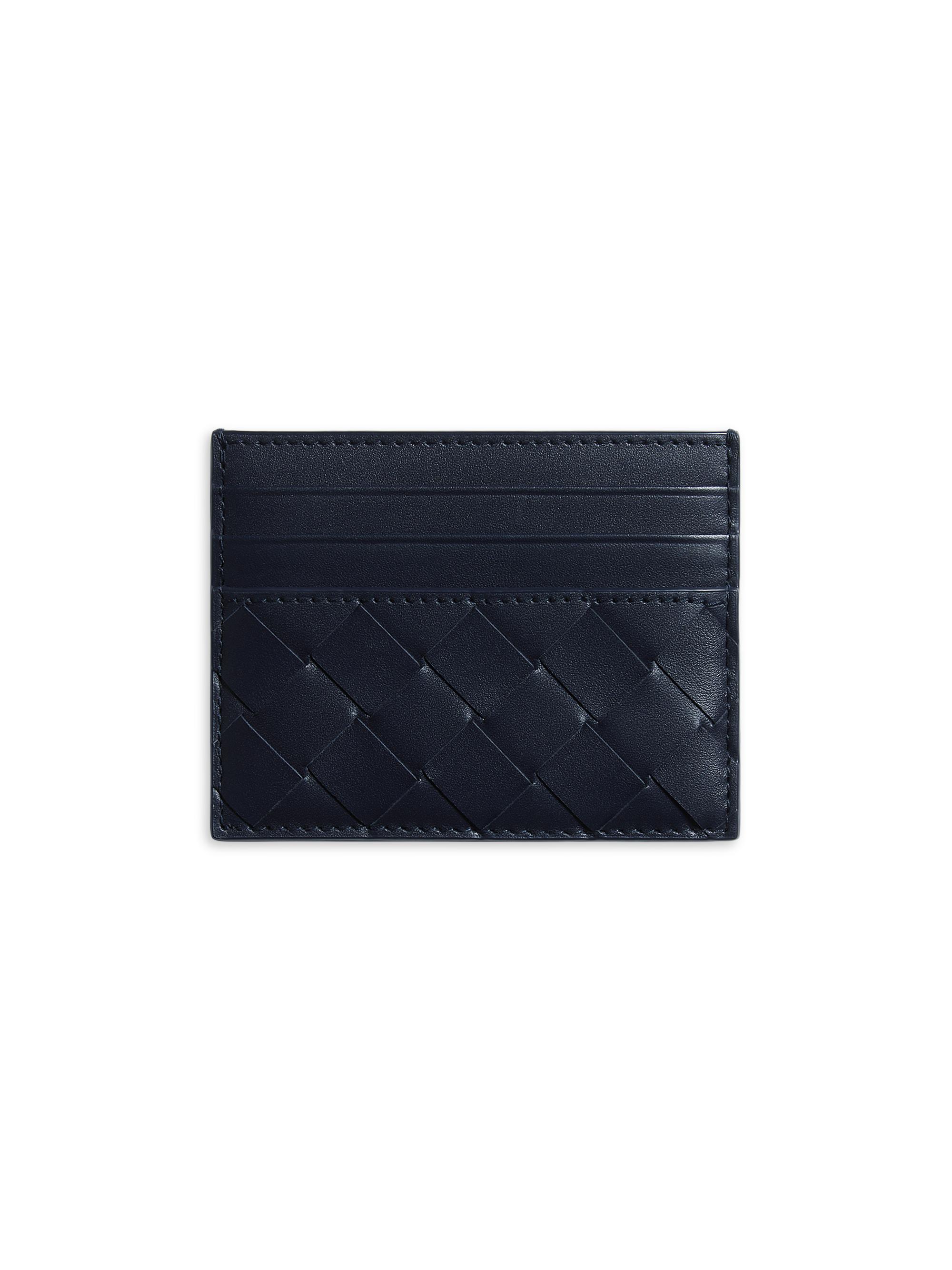 Bottega Veneta Men's Intrecciato Leather Card Case - Midnight