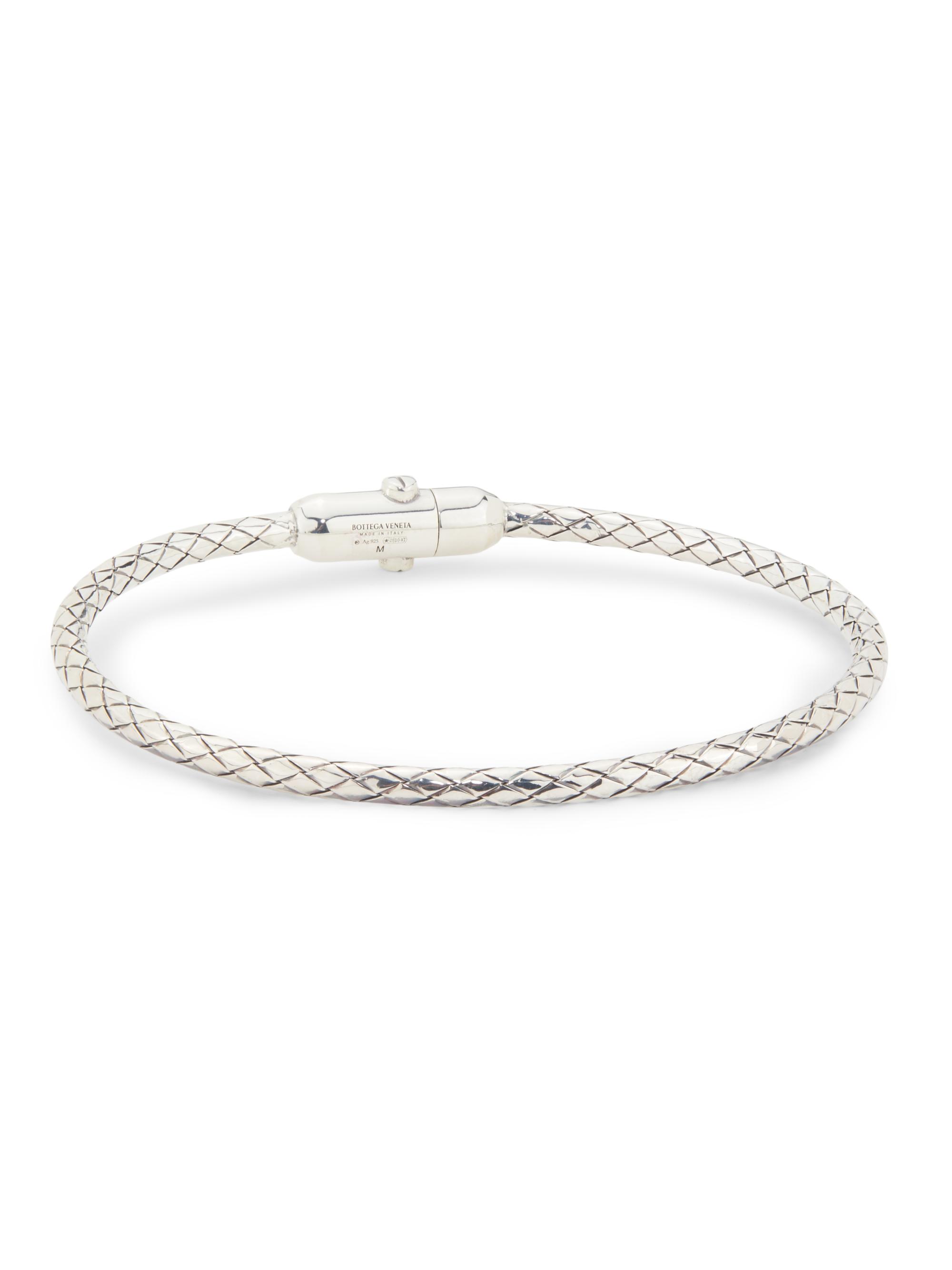 Bottega Veneta Men's Intreccio Sterling Silver Bracelet - Silver