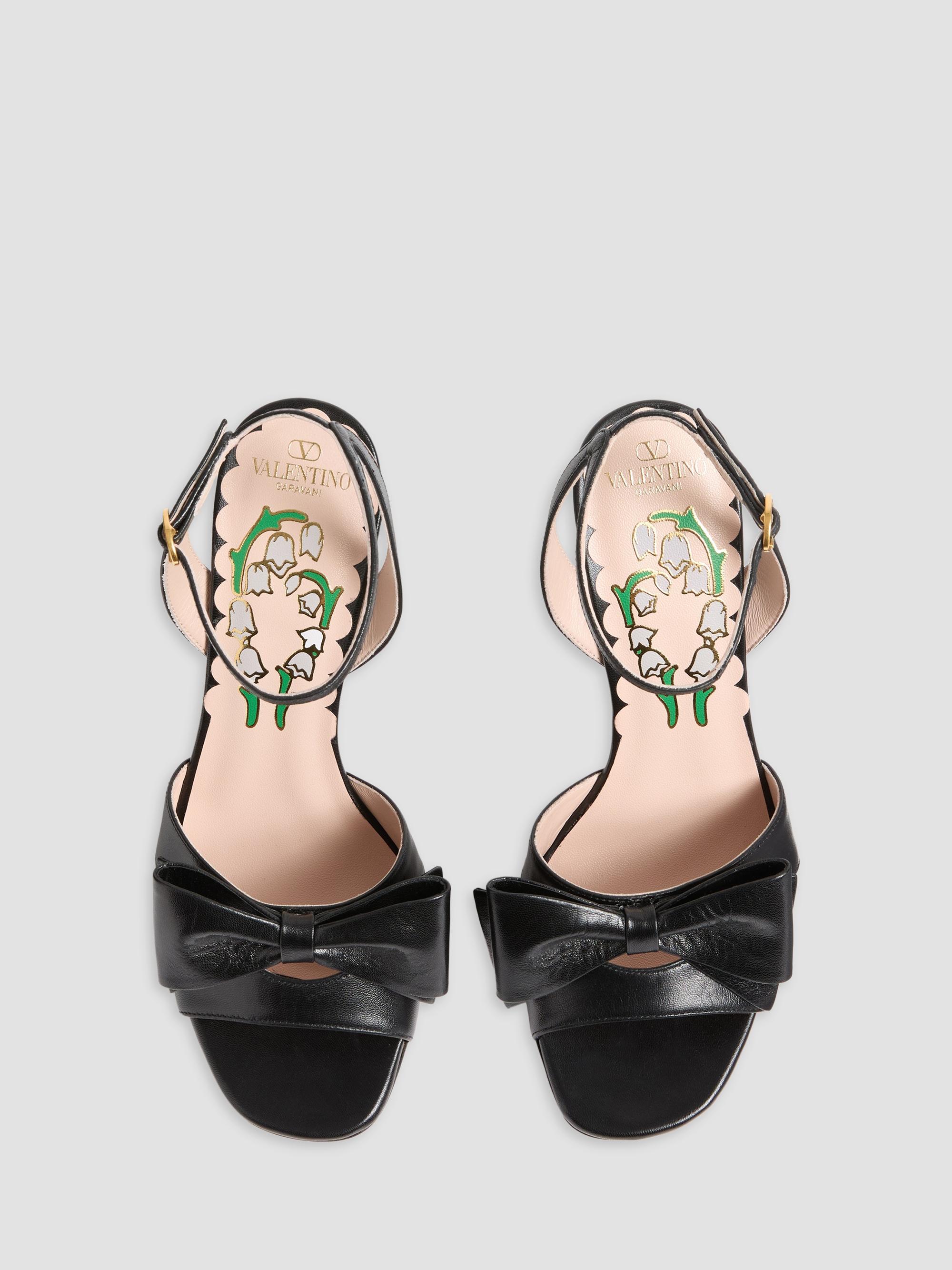 Valentino Garavani Bowow 95MM Sandals in Kidskin | Saks Fifth Avenue