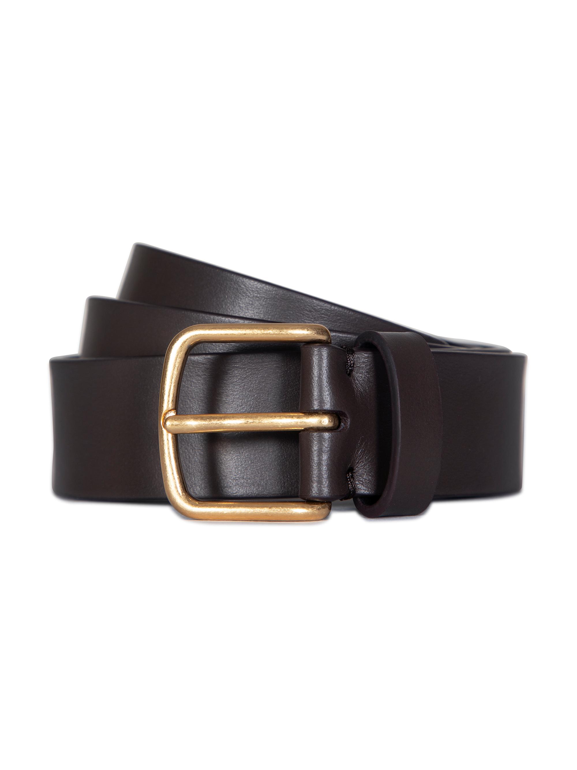 Vince Women's Flat Shiny Leather Belt - Cacao Brown