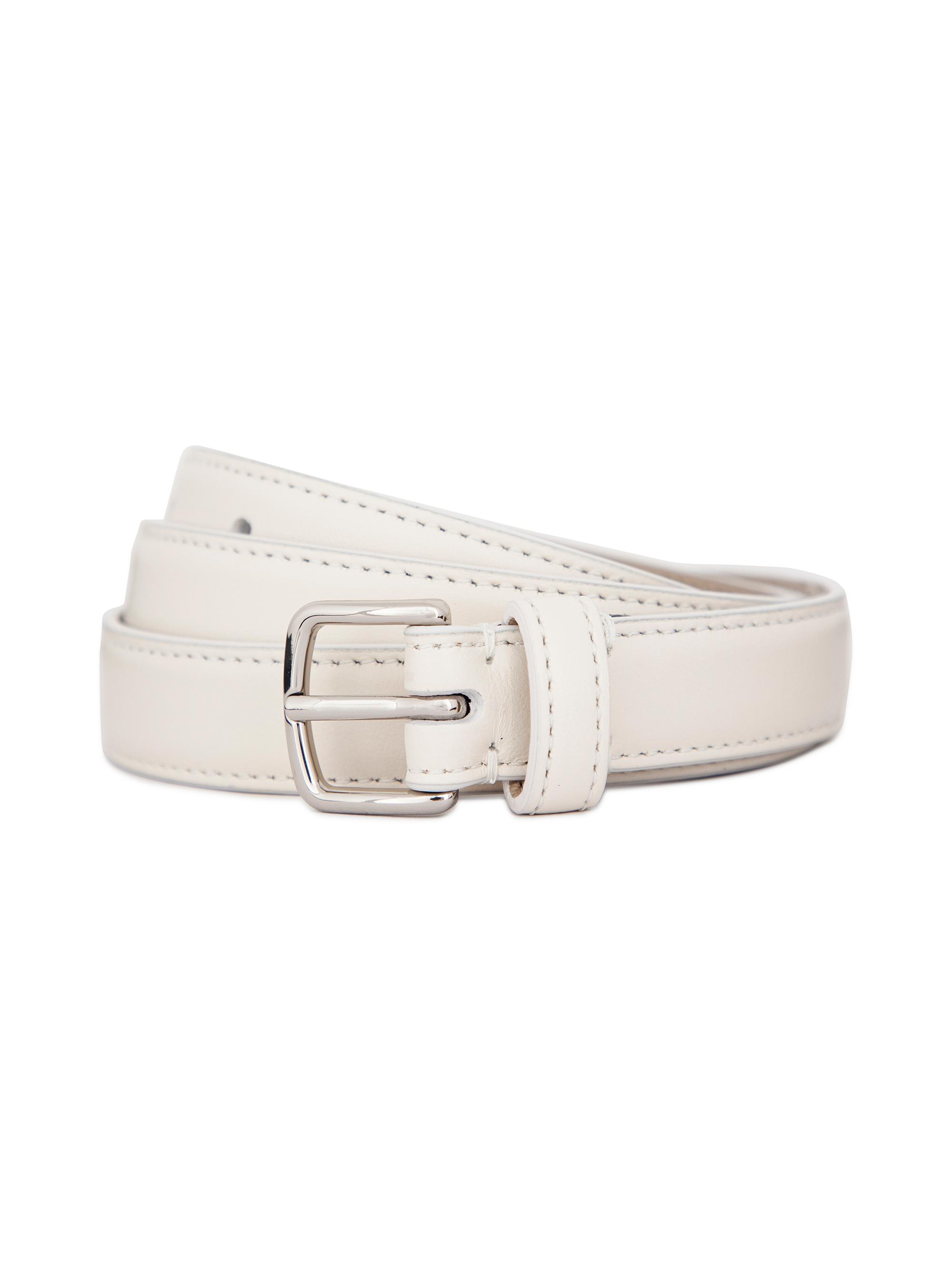 Vince Women's Stitched Leather Belt - Milk