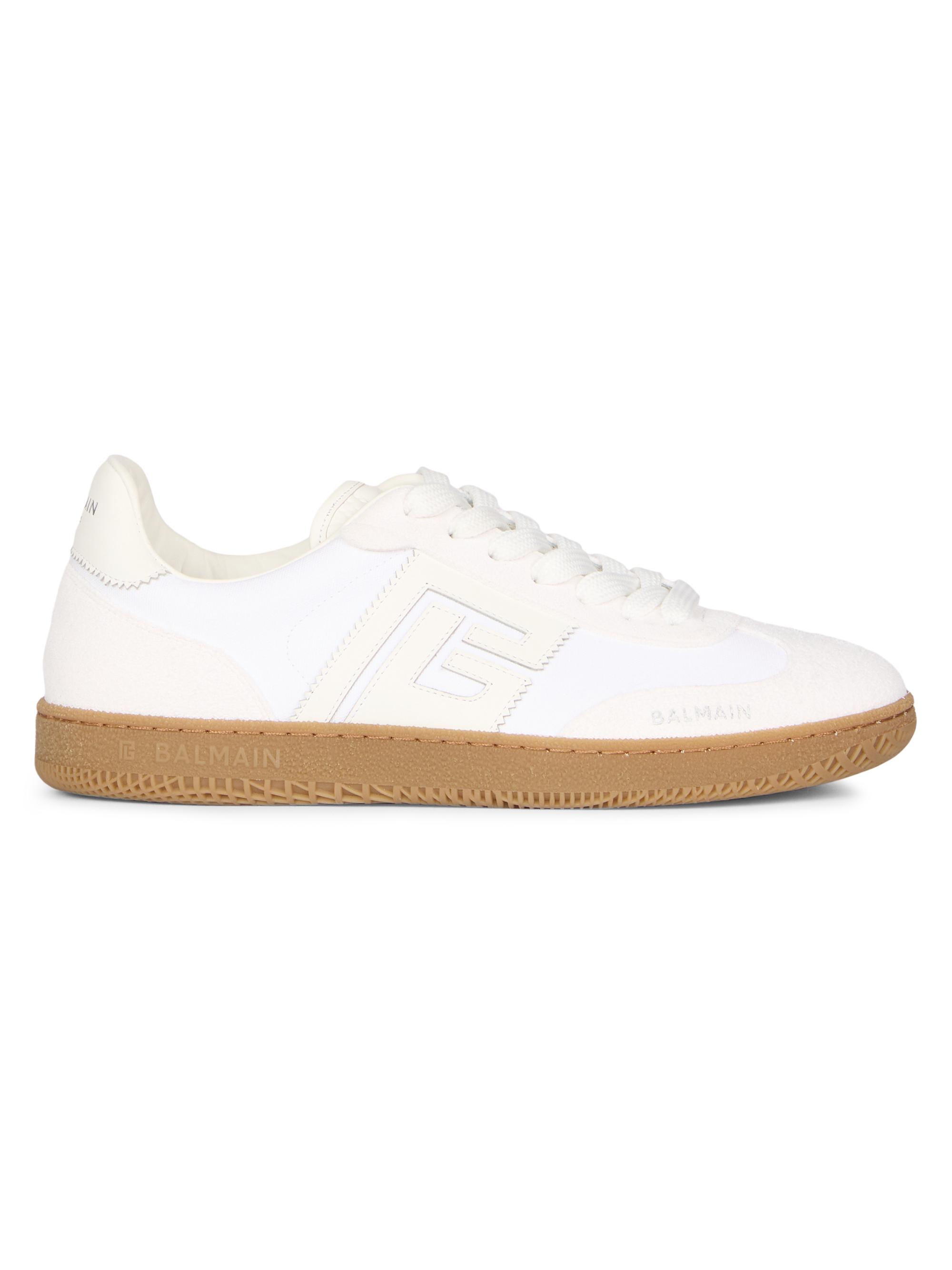 Balmain Women's Swan Leather & Suede Low-Top Sneakers - Blanc
