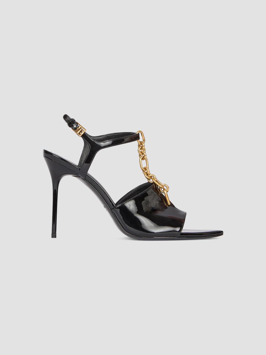 BALMAIN サンダル Balmain 95MM Chain-Link & Patent Leather T-Strap Sandals | Saks
